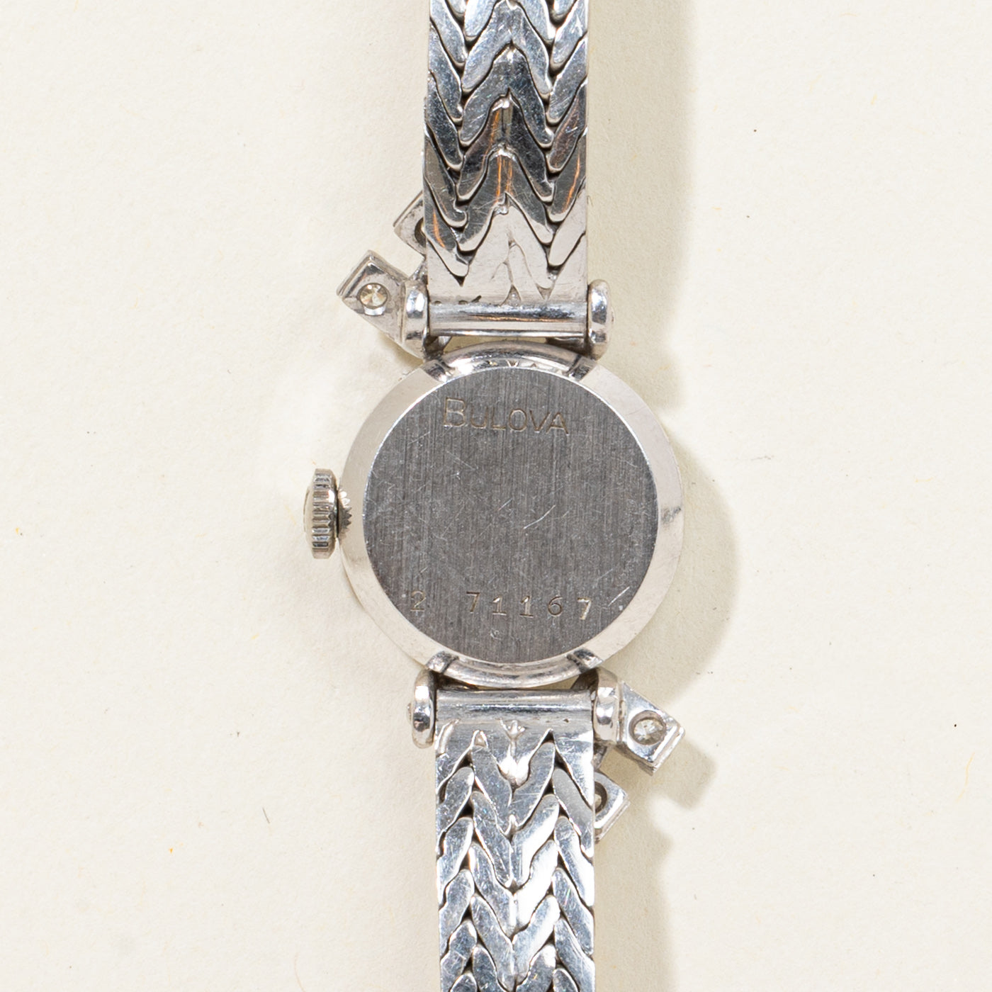 'Bulova' Vintage 18k White Gold Diamond Cocktail Watch | 0.84ctw | 6.75" |