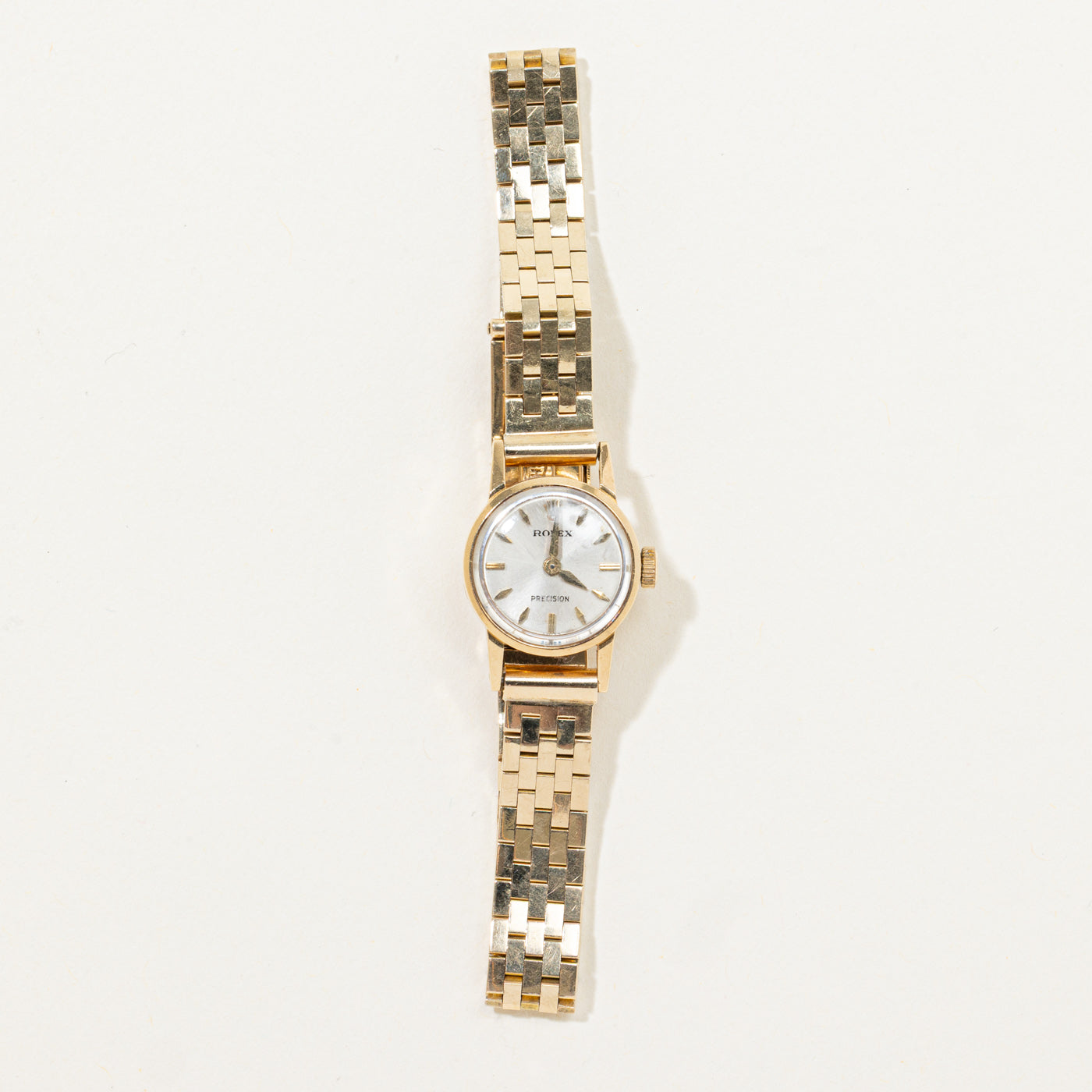 'Rolex' Vintage 18k Yellow Gold Precision Watch | 6.5" |