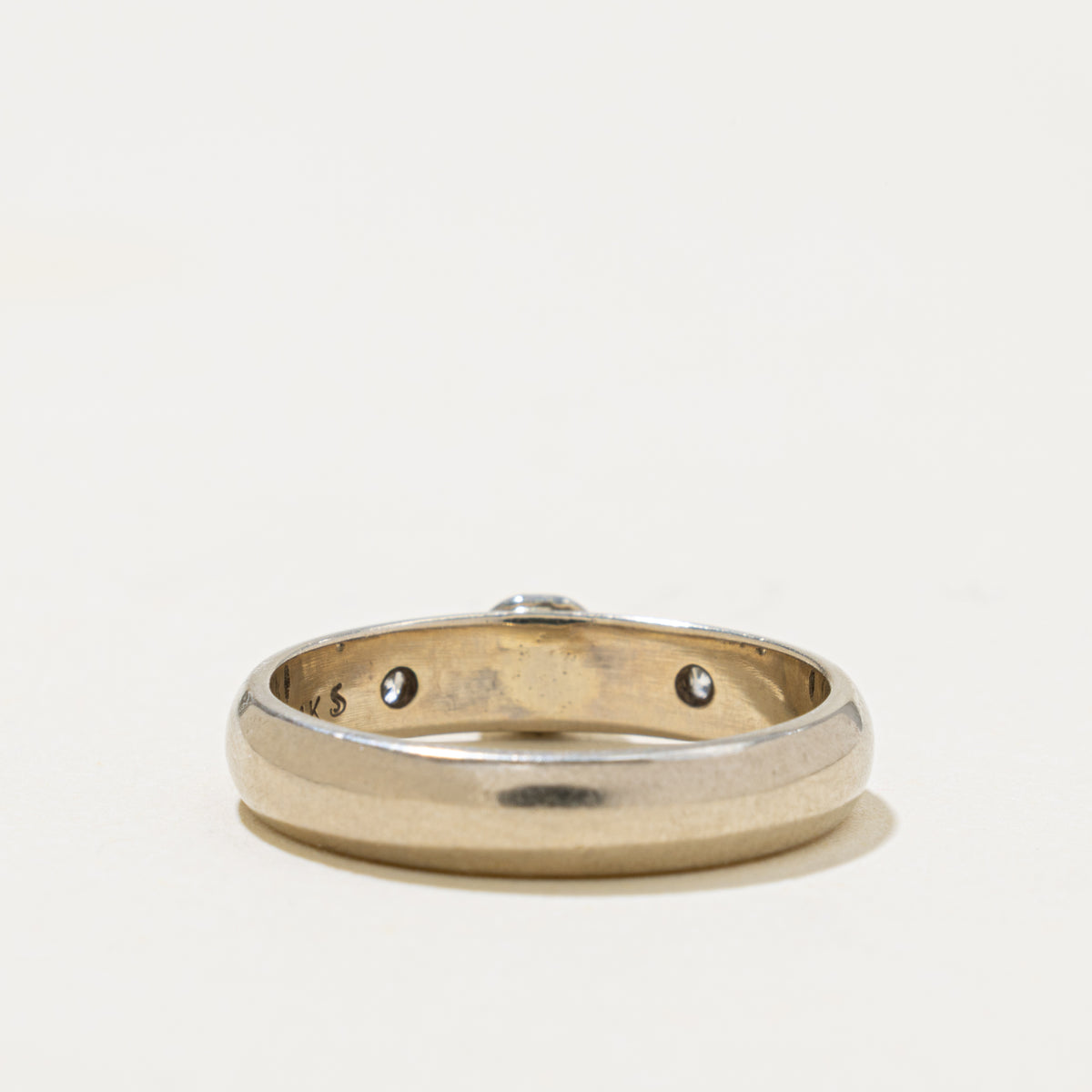 14k Bezel Set Diamond Accented Ring | 0.20ctw | SZ 7.25