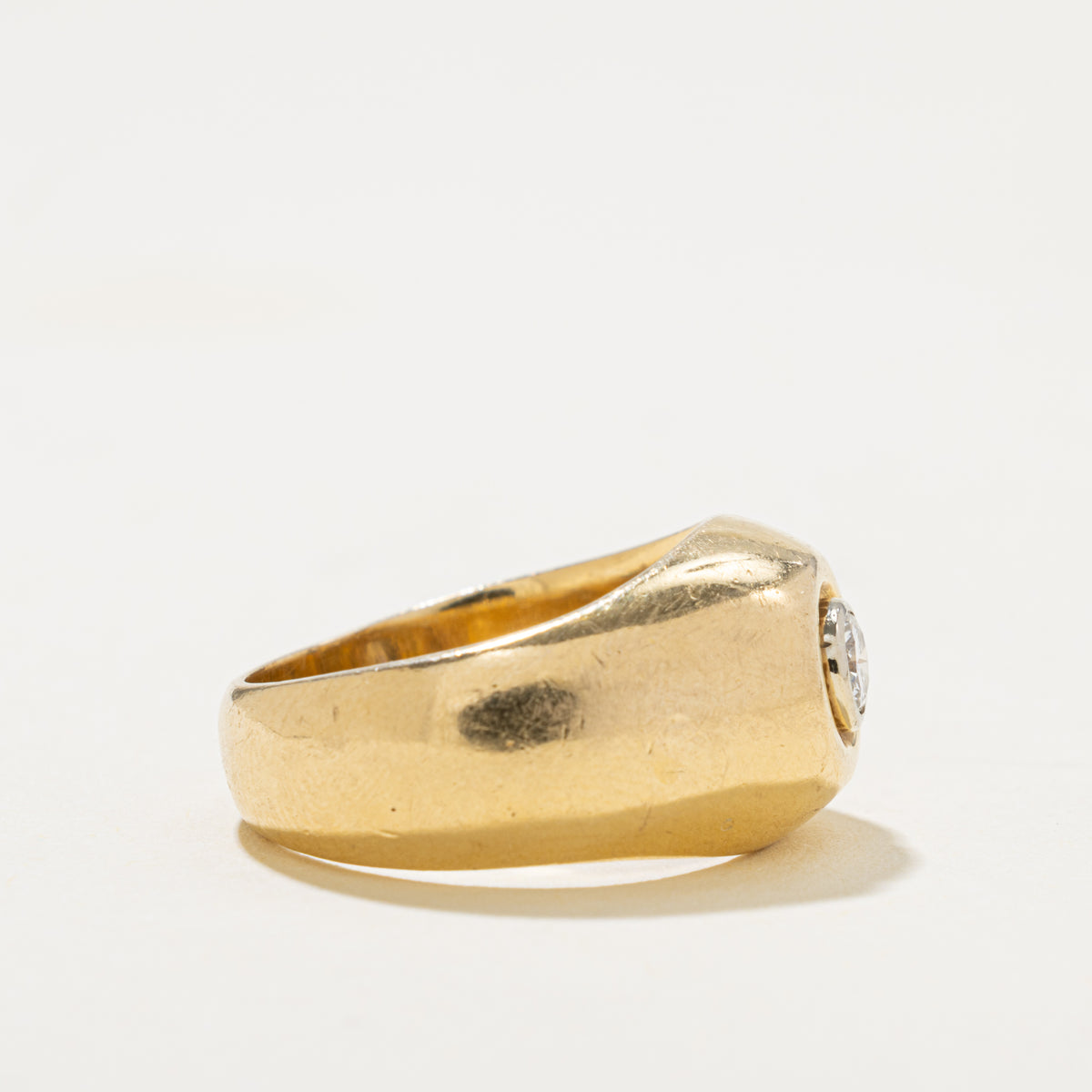 14k Solitaire Bezel Set Diamond Dome Ring | 0.21ct | SZ 7.25