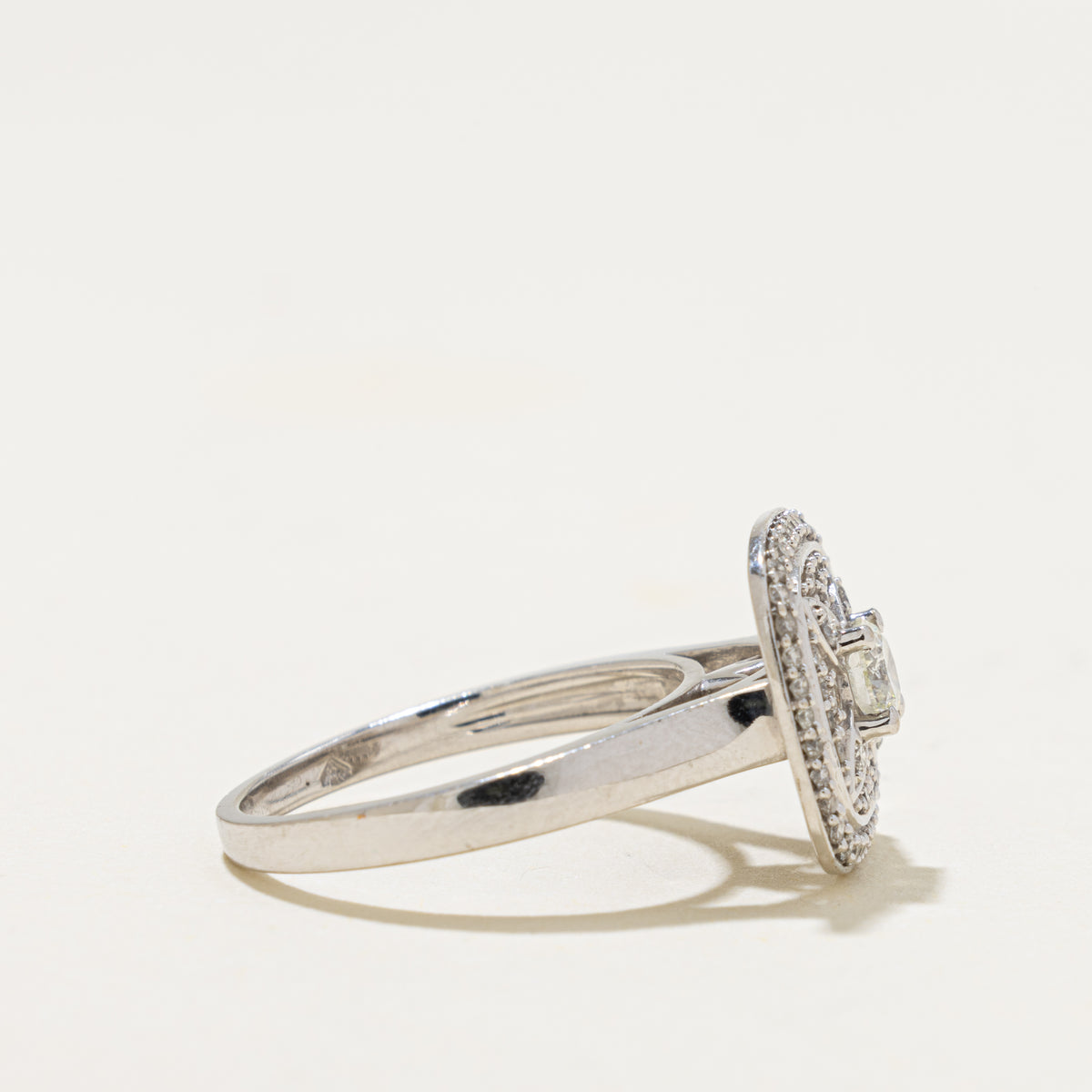 14k Pave Set Diamond Floral Cluster Halo Ring | 0.49ctw | SZ 7