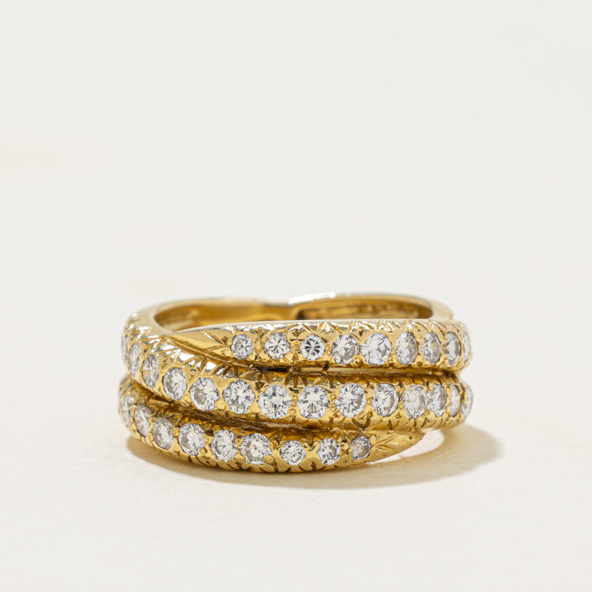 14k Multi Row Diamond Wrap Ring | 0.78ctw | SZ 5.5