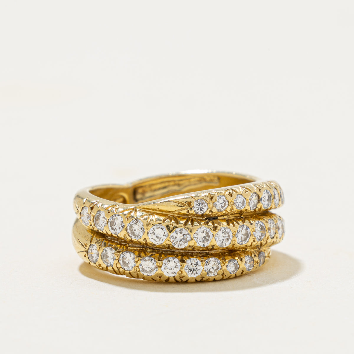 14k Multi Row Diamond Wrap Ring | 0.78ctw | SZ 5.5
