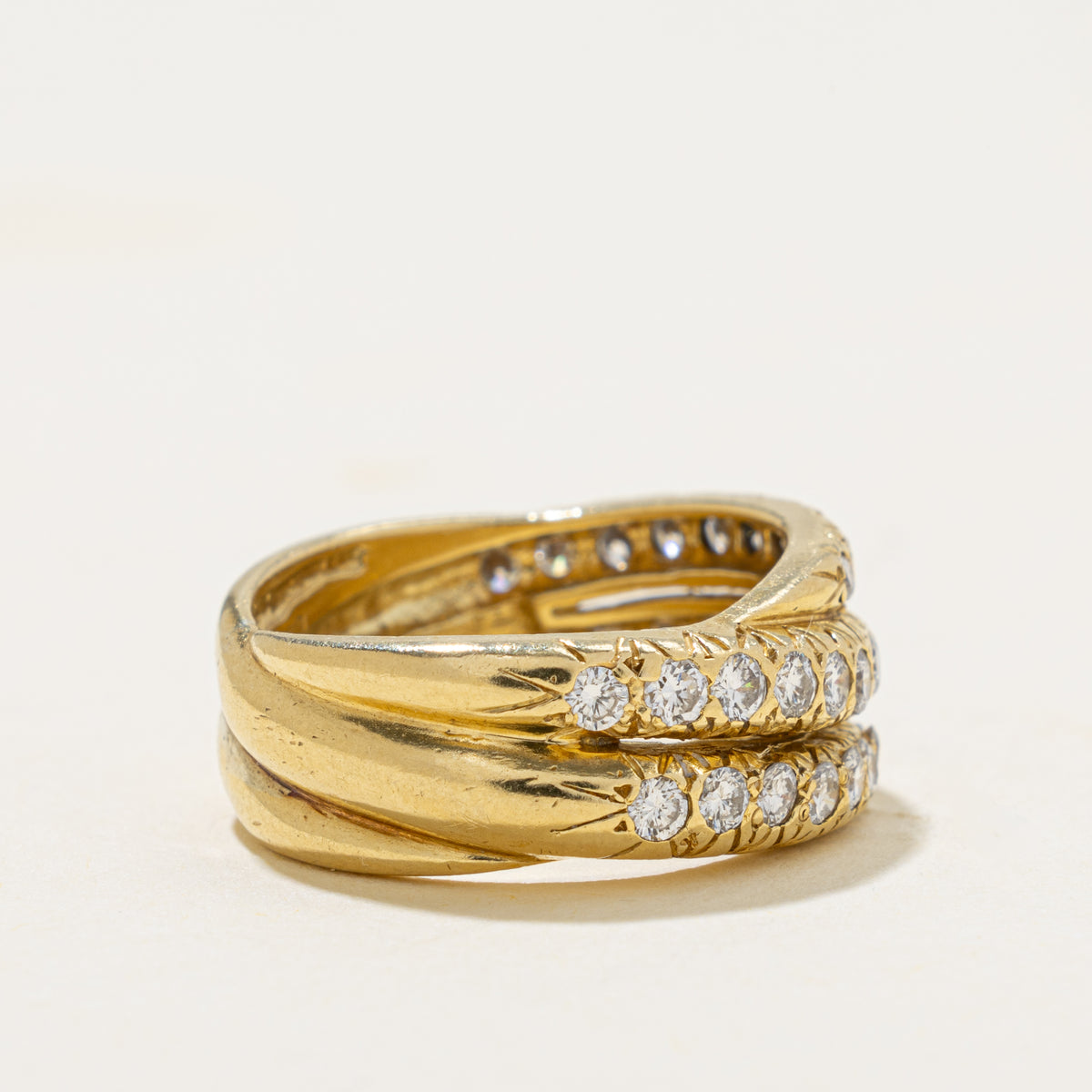 14k Multi Row Diamond Wrap Ring | 0.78ctw | SZ 5.5