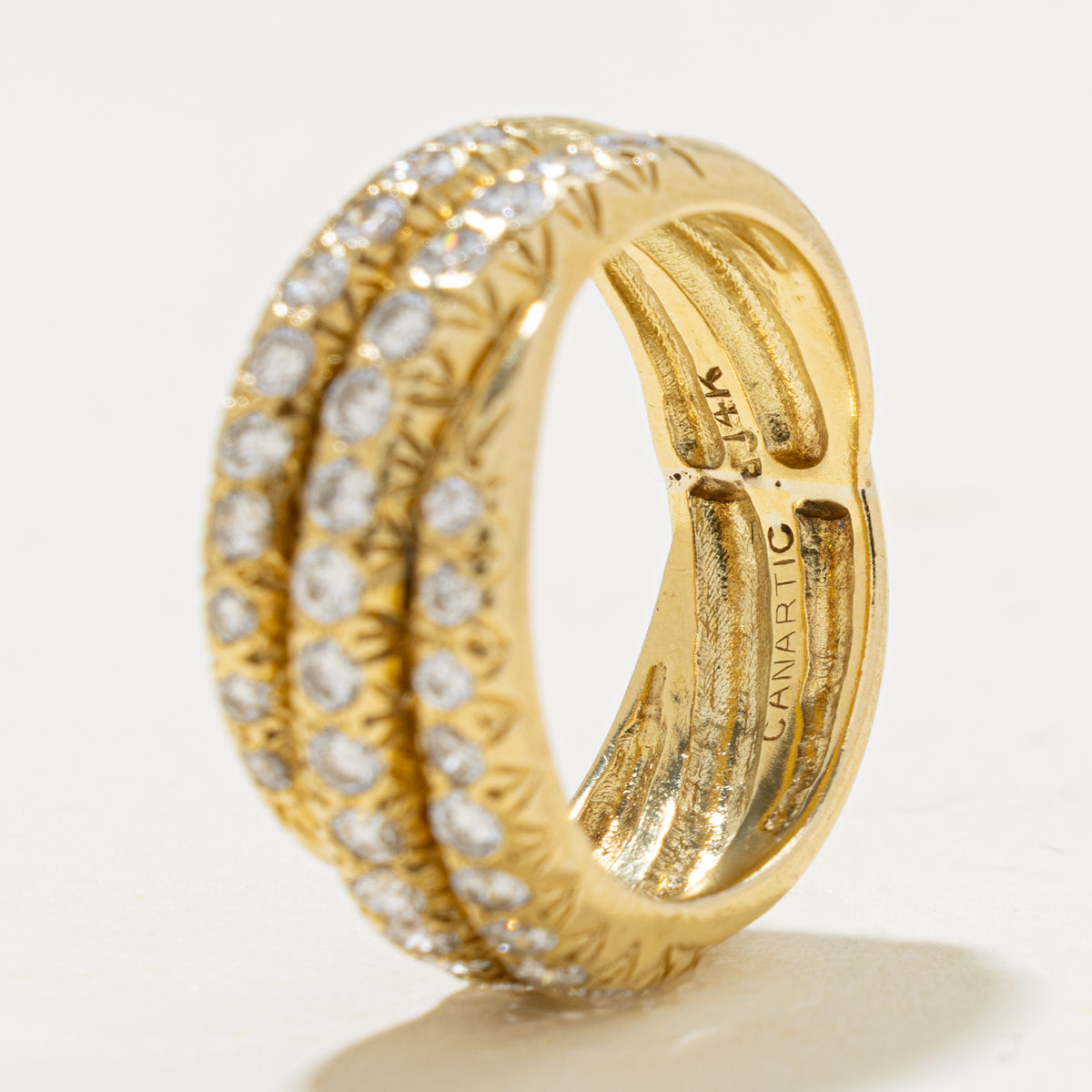 14k Multi Row Diamond Wrap Ring | 0.78ctw | SZ 5.5