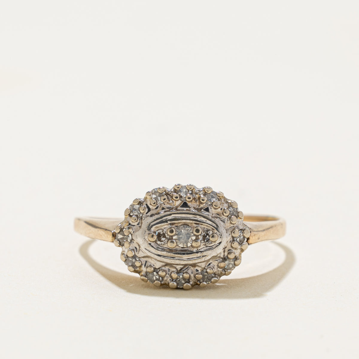 18k Diamond Ornate Cluster Ring | 0.14ctw | SZ 8.75