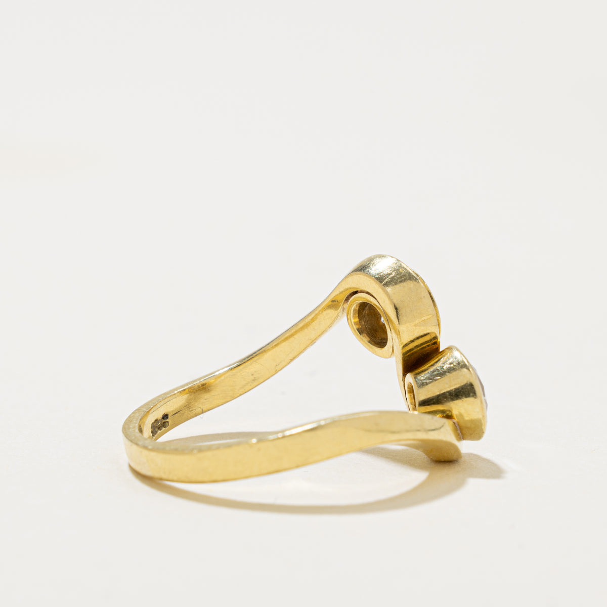 18k Toi et Moi Diamond Bypass Ring | 0.90ctw SI1 J | SZ 6.5