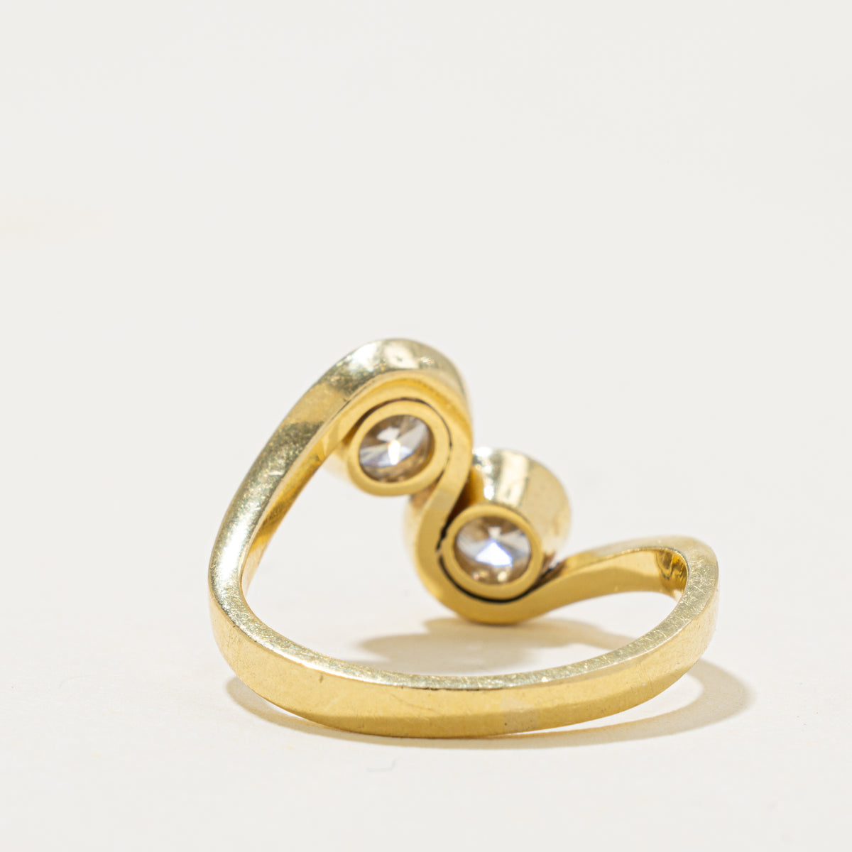 18k Toi et Moi Diamond Bypass Ring | 0.90ctw SI1 J | SZ 6.5