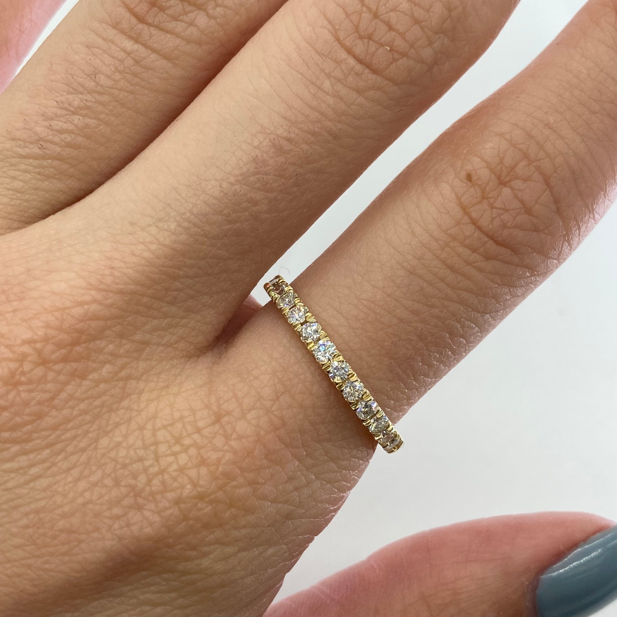 '100 Ways' French Pave Semi-Eternity Diamond Ring in Yellow Gold | 1/2 Carat | SZ 7 |