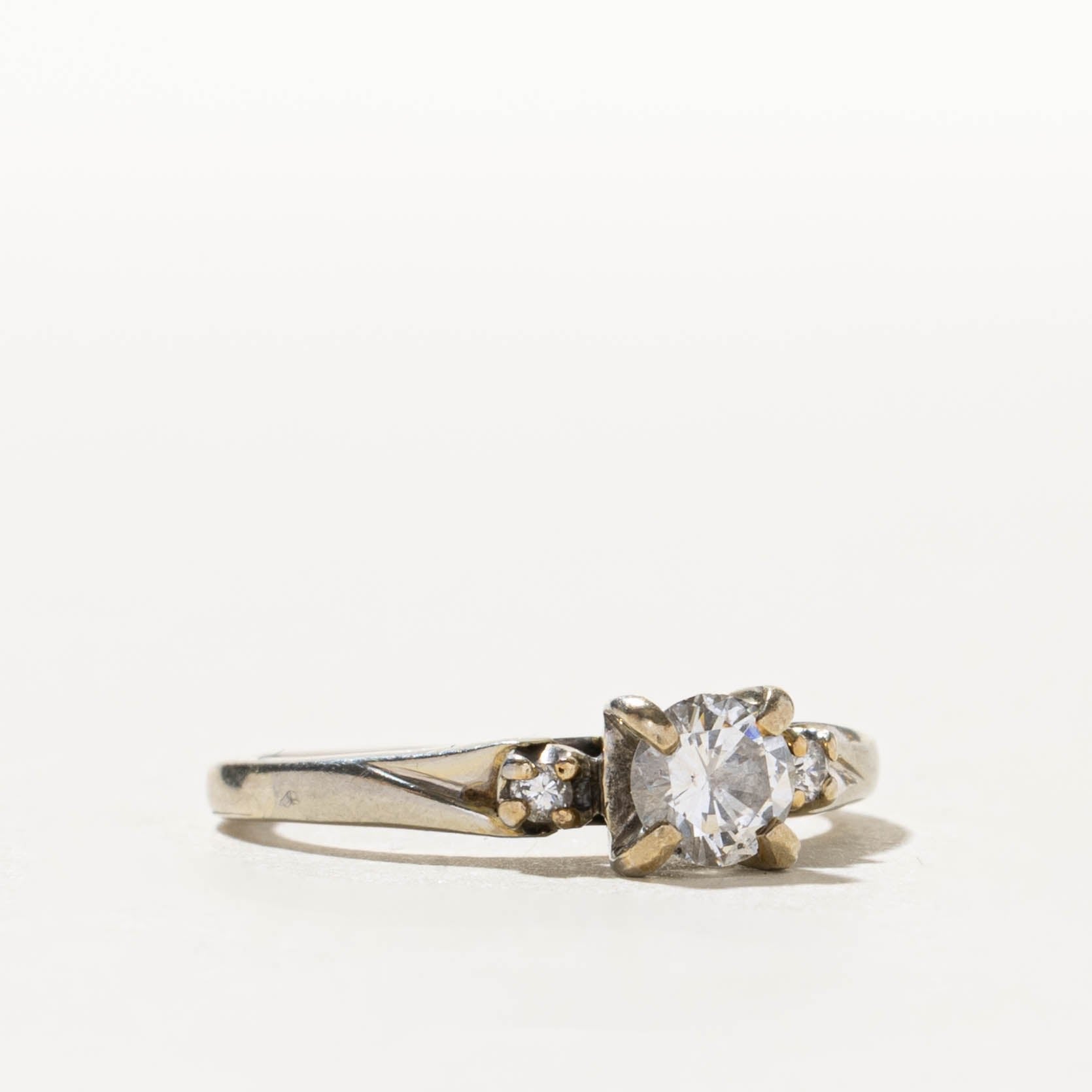 14k White Gold Prong Set Diamond Engagement Ring | 0.48ctw | SZ 6.25