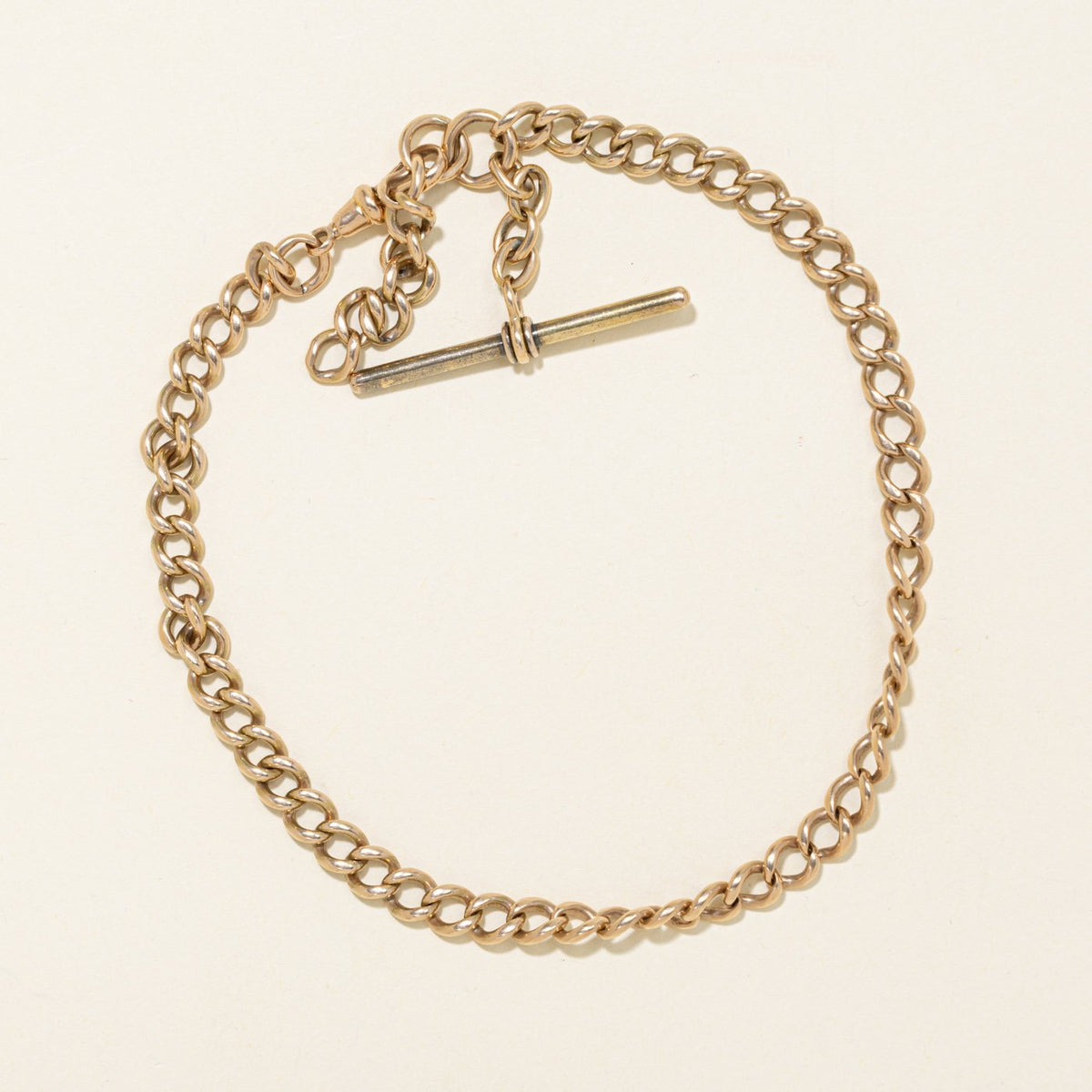 'Birks' Yellow Gold Curb Link Watch Chain | 61mm | 13"