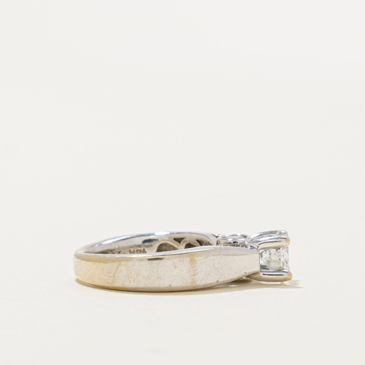 14k Solitaire Diamond Reverse Tapered Ring | 0.70ct I2 D/E, 0.25ctw | SZ 3.5