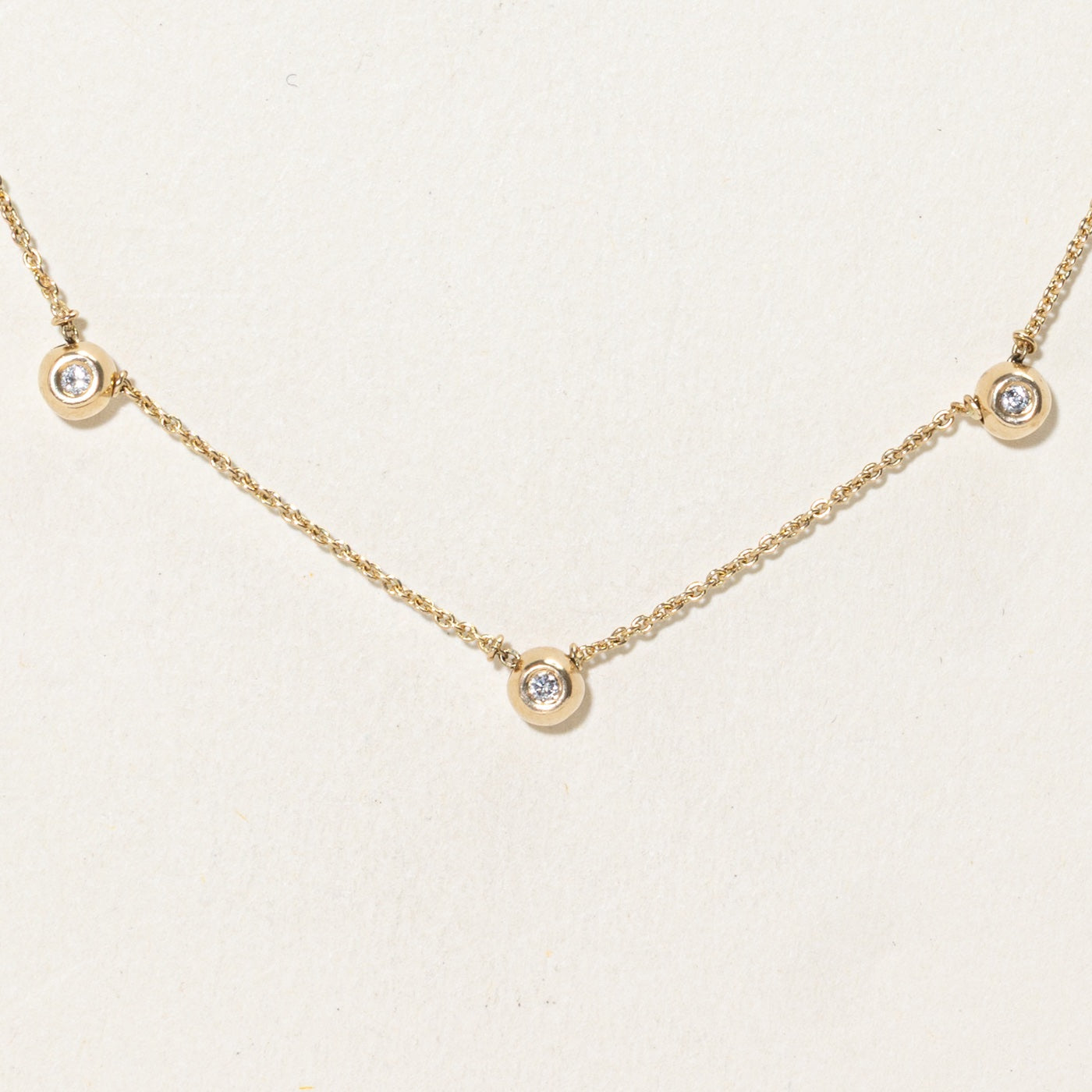 18k Five Stone Diamond Satellite Pendant Necklace | 18"