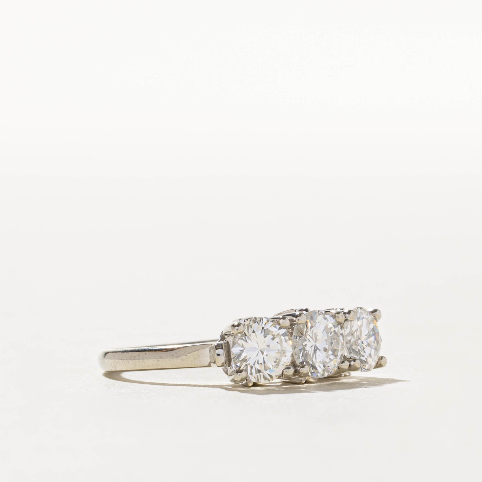 'Birks' Basket Set Three Stone Diamond Ring | 1.27ctw | SZ 6.75