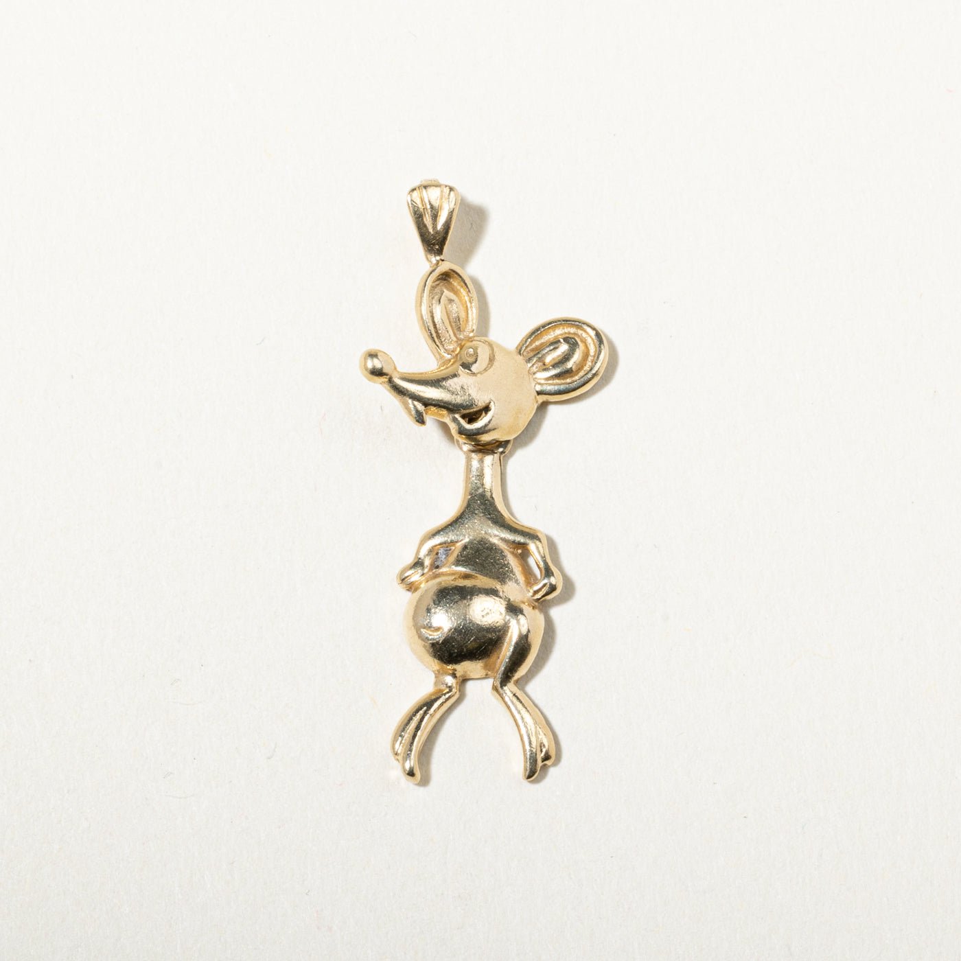 14k Yellow Gold Cartoon Mouse Charm