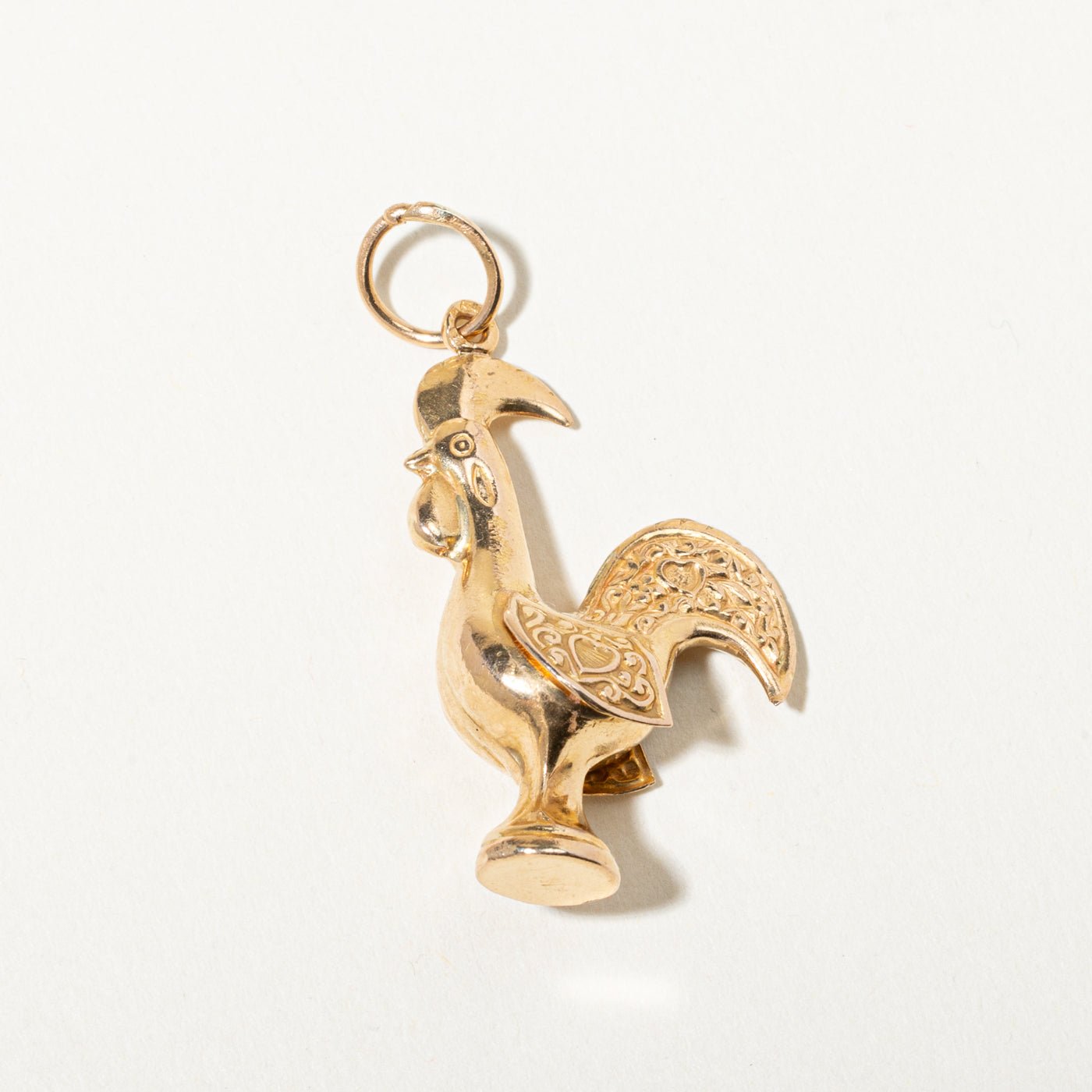 Vintage Portuguese Yellow Gold Rooster Charm