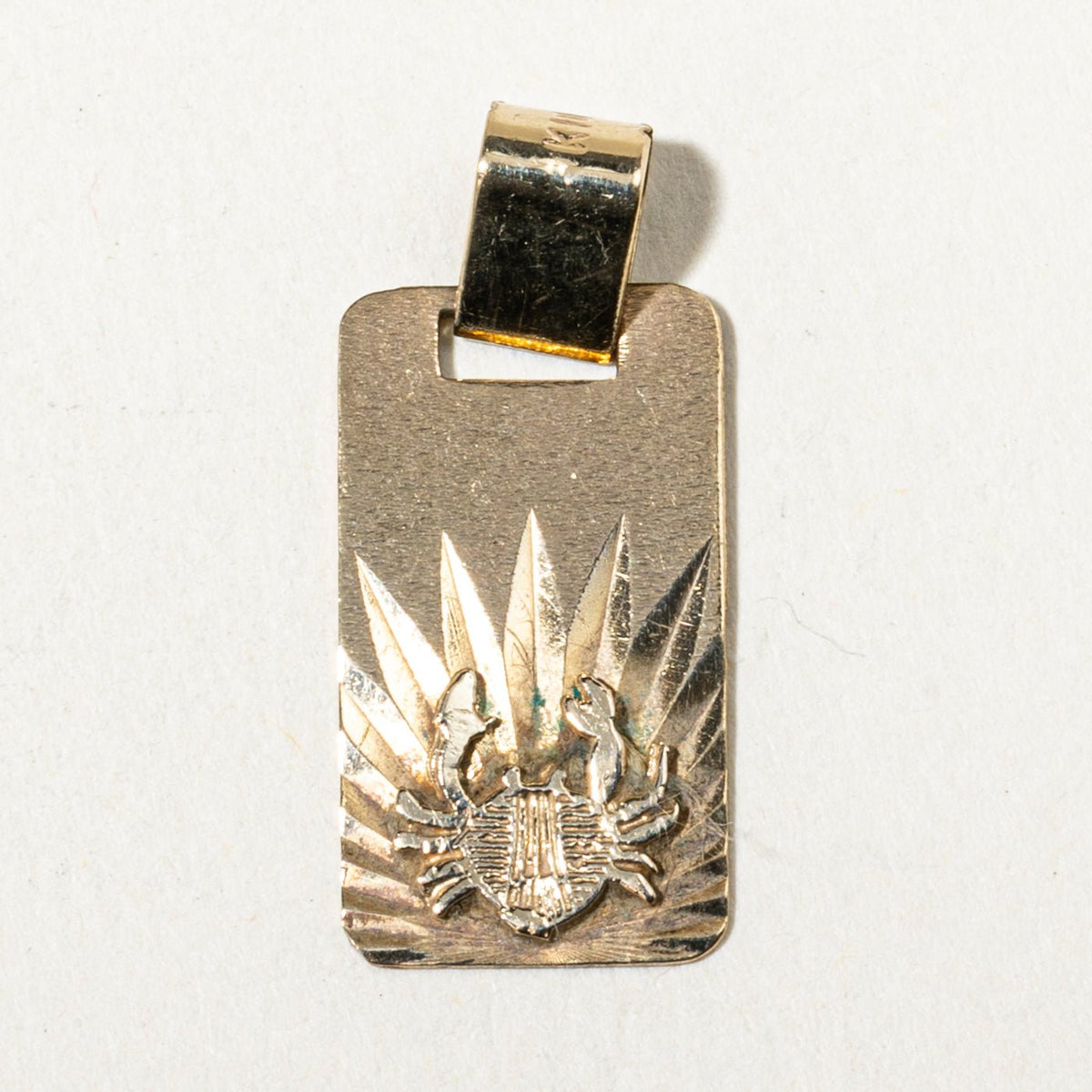 10k Yellow Gold Diamond-Cut Crab Pendant