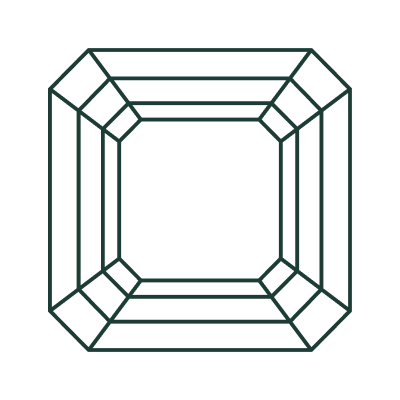 asscher cut line art gem