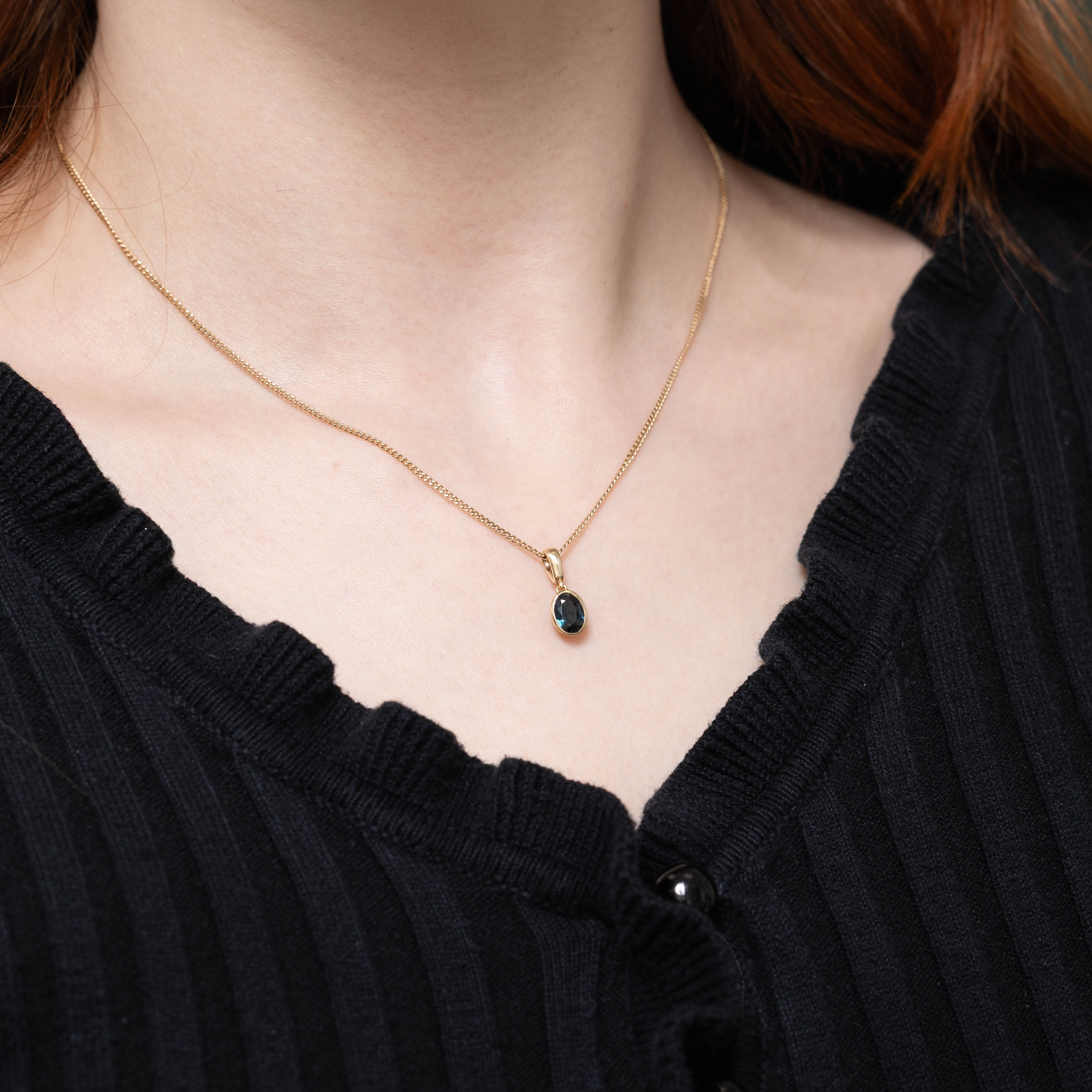 '100 Ways' 10k Yellow Gold Oval Sapphire Pendant | 0.81ct