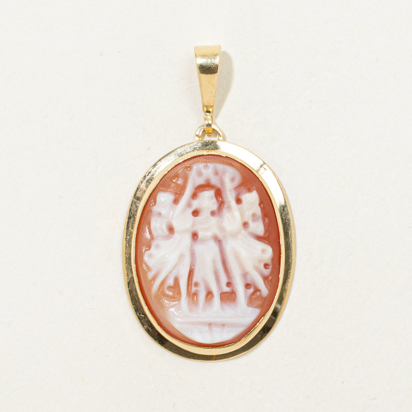 18K Pendants with Shell Cameo