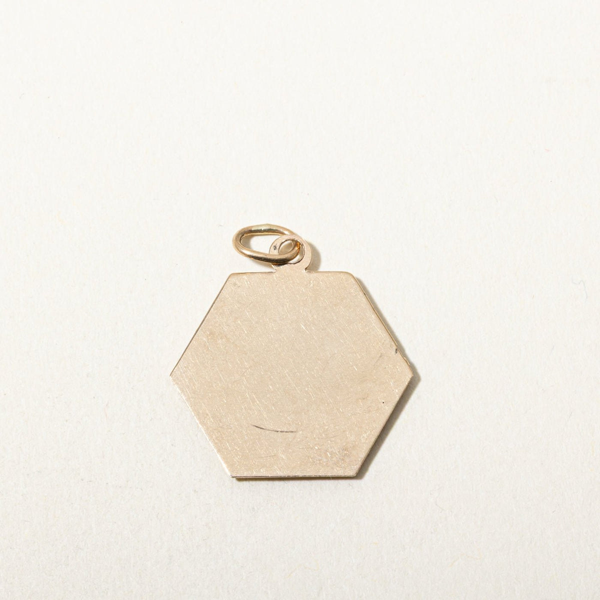 10k Yellow Gold Aries Zodiac Hexagon Pendant