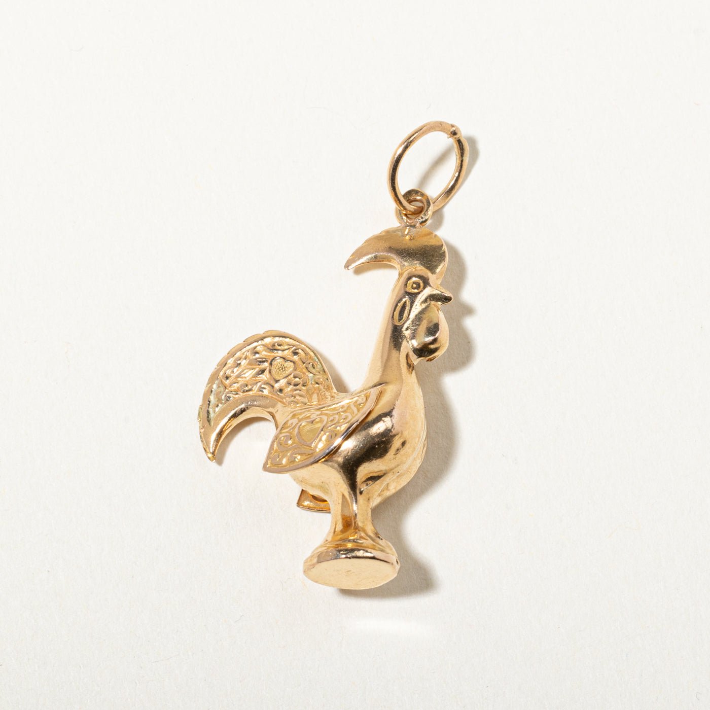 Vintage Portuguese Yellow Gold Rooster Charm