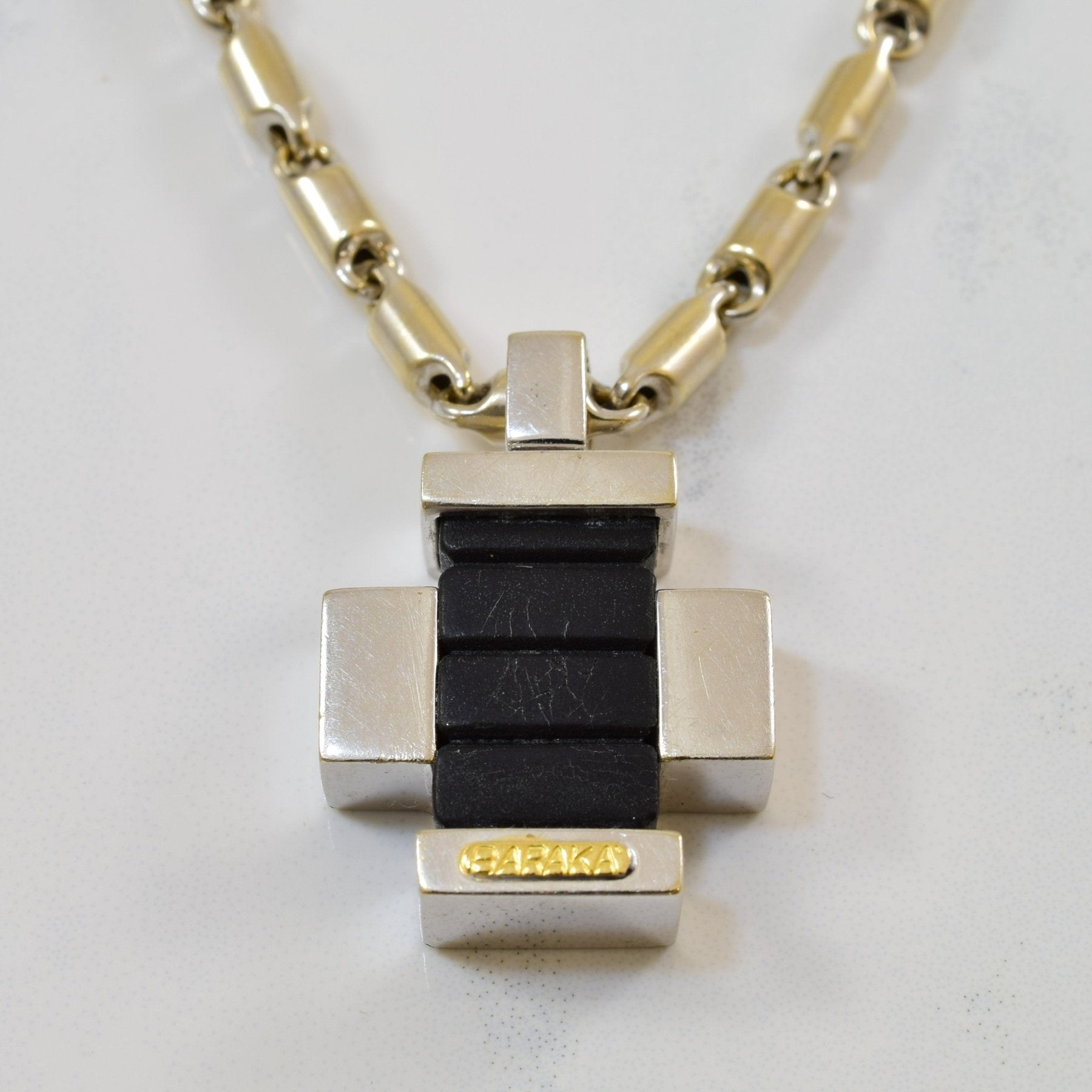 'Baraka' Rubber & Gold Necklace | 23" | - 100 Ways