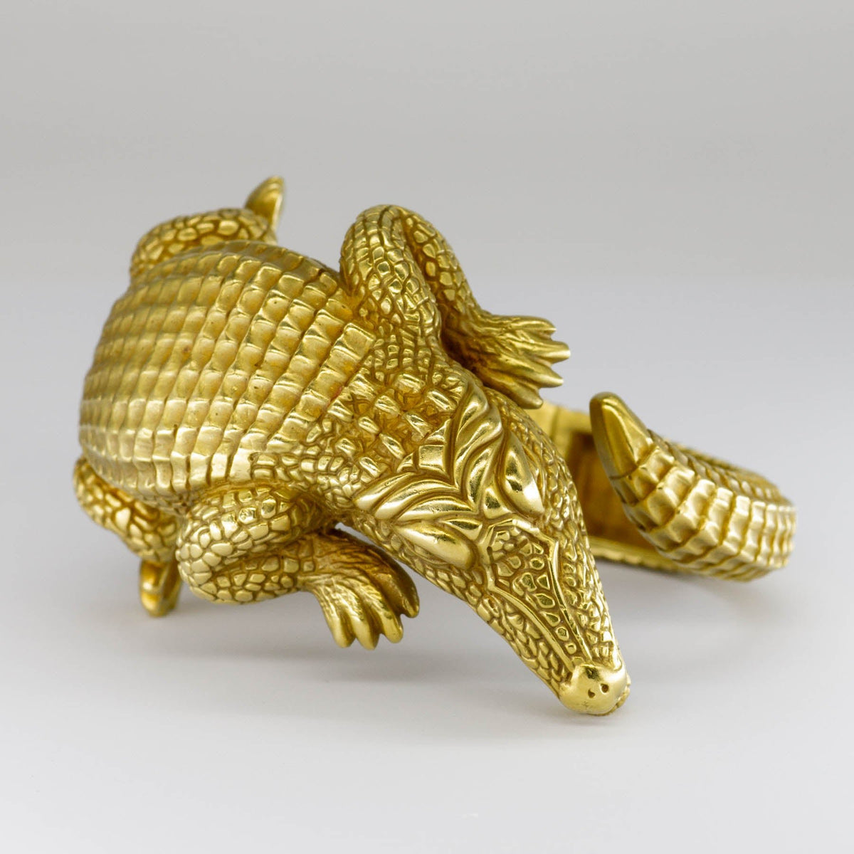 BARRY KIESELSTEIN-CORD GENUINE ALLIGATOR ? 2. Kieselstein-Cord Alligator Earrings in 18k Yellow Gold  main image 4