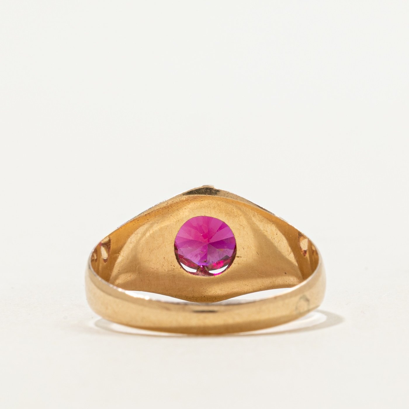 14K Ring with Synthetic Ruby