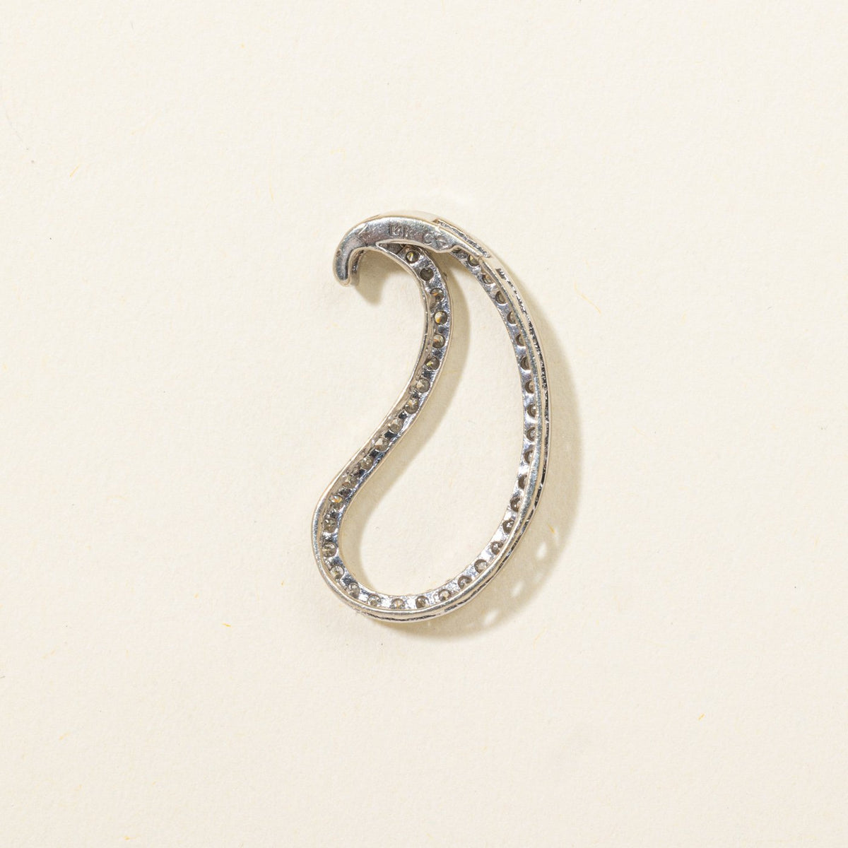 14k Eternity Diamond Open Paisley Pendant | 0.50ctw