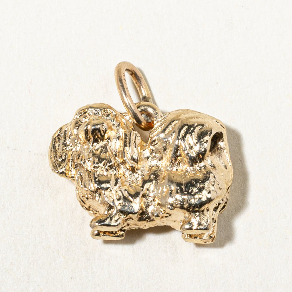 14k Yellow Gold Pekingese Dog Charm