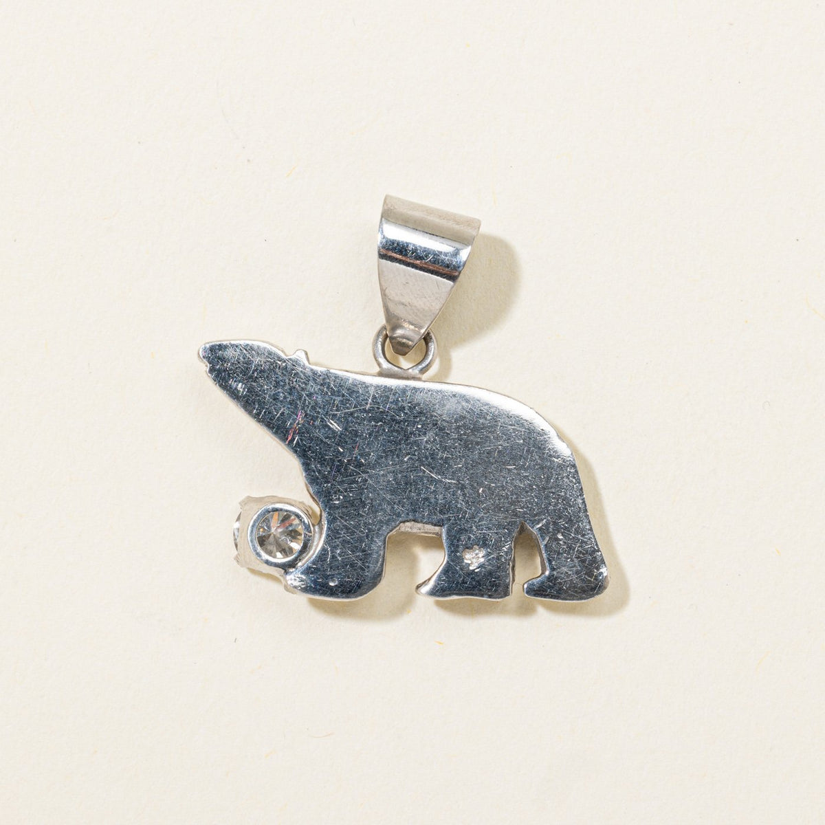 14k Canadian Diamond Polar Bear Pendant | 0.39ct SI1 H