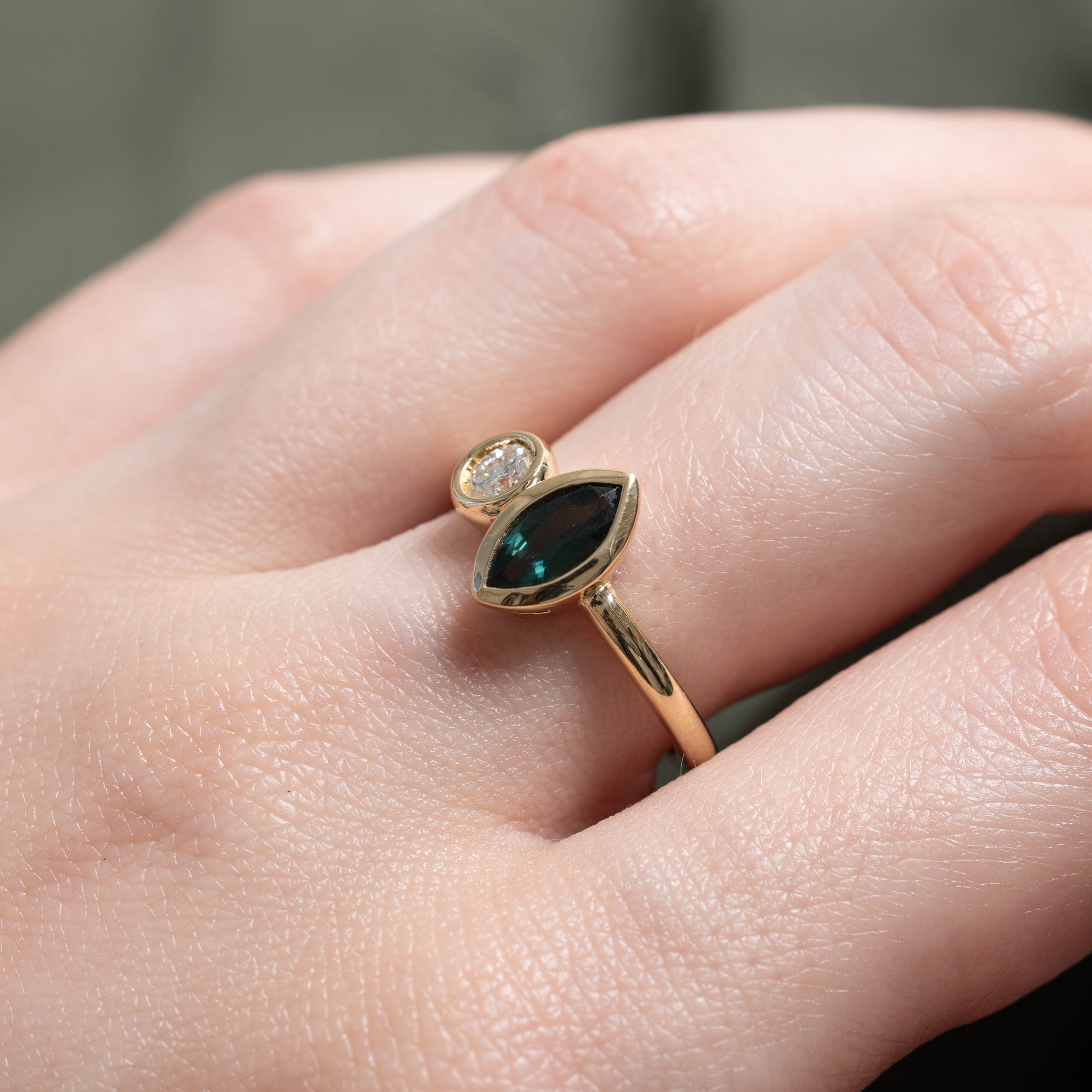 '100 Ways' 14k Diamond & Sapphire Toi et Moi Ring | 0.78ct, 0.24ct | SZ 6.25
