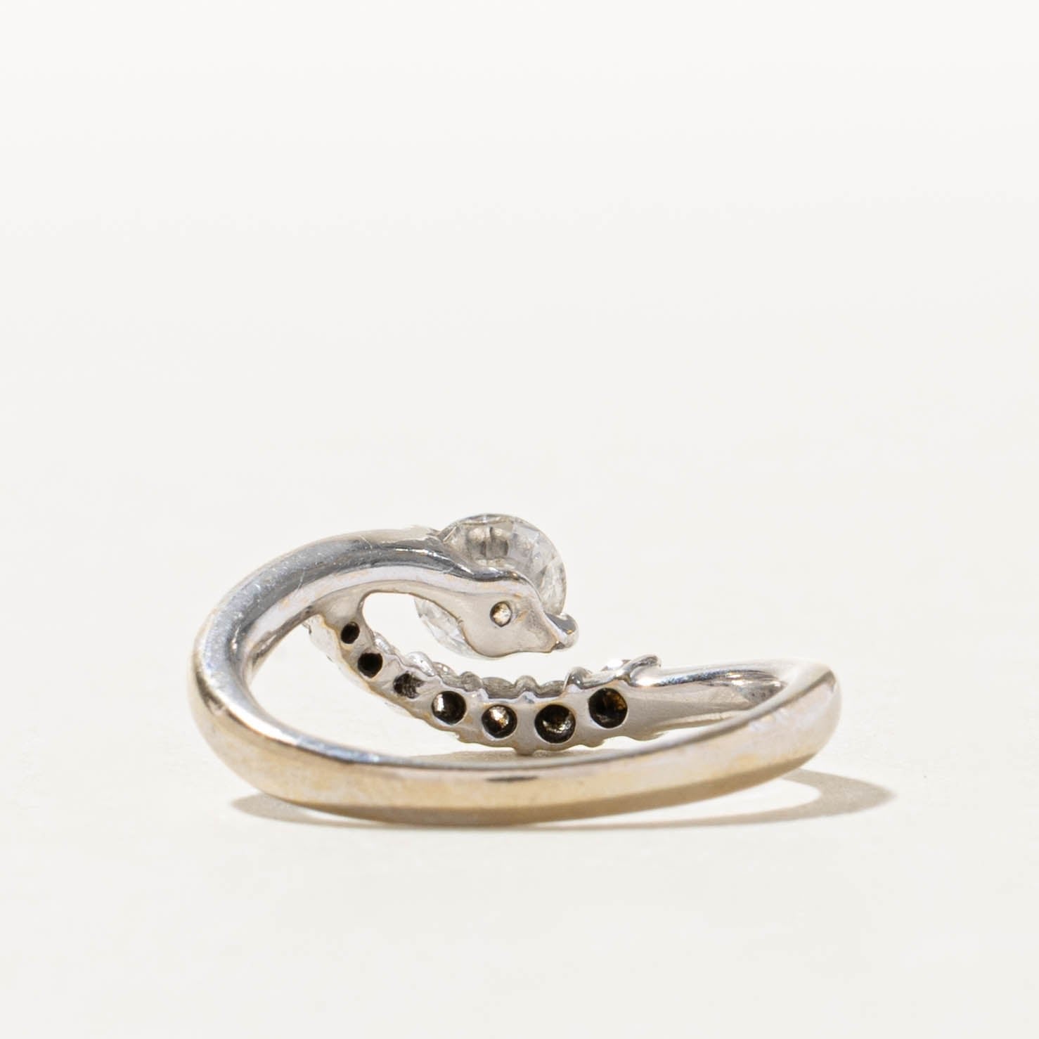 18k White Gold Diamond Waterfall Bypass Ring | 0.56ctw | SZ 4.5