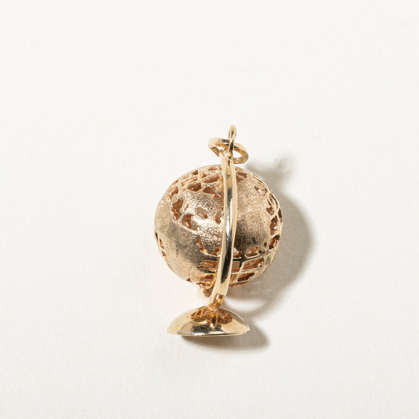 14k Yellow Gold Openwork Globe Charm