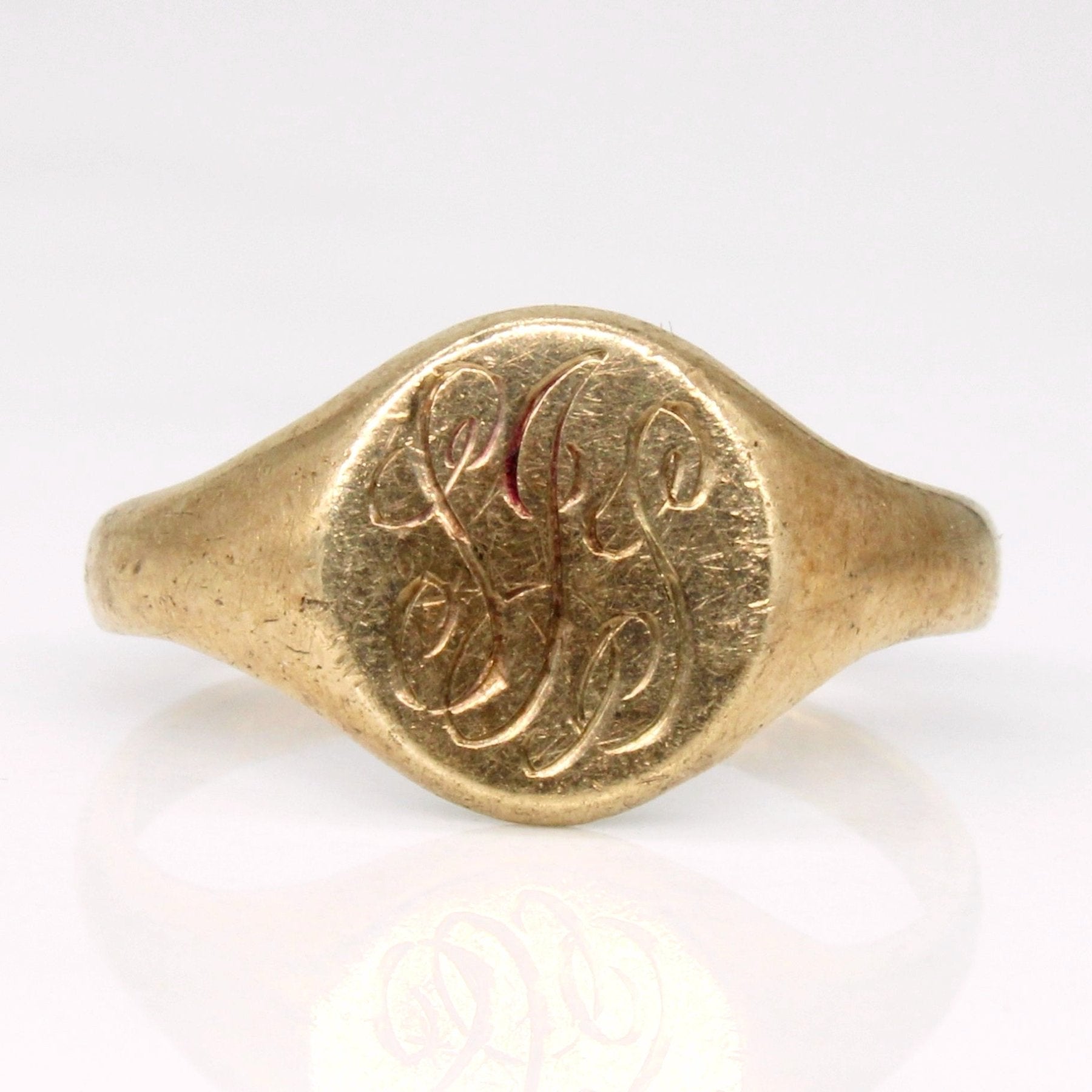 'Birks' 10k Yellow Gold Signet Ring | SZ 4.75 | - 100 Ways