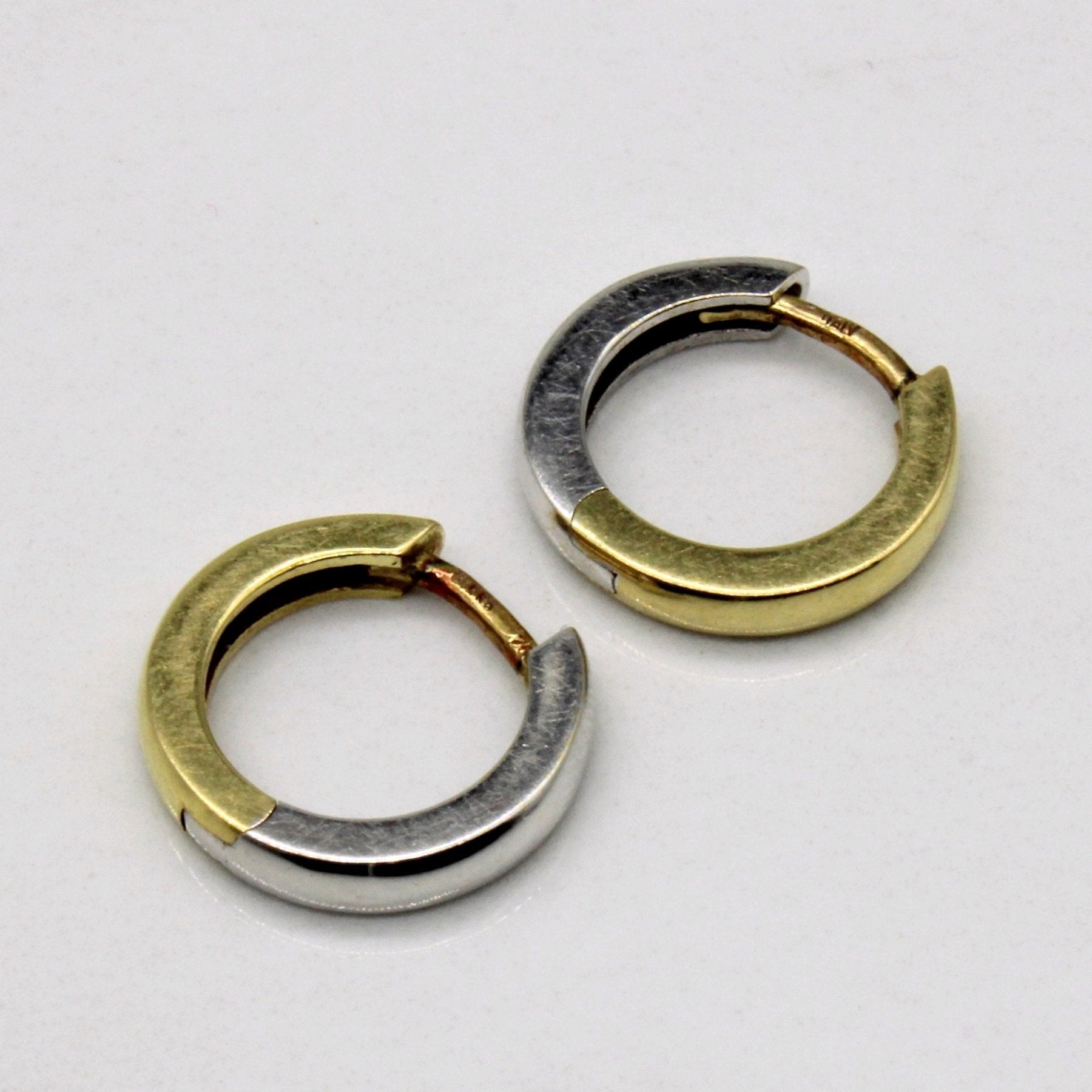 'Birks' 18k Two Tone Gold Hoop Earrings - 100 Ways