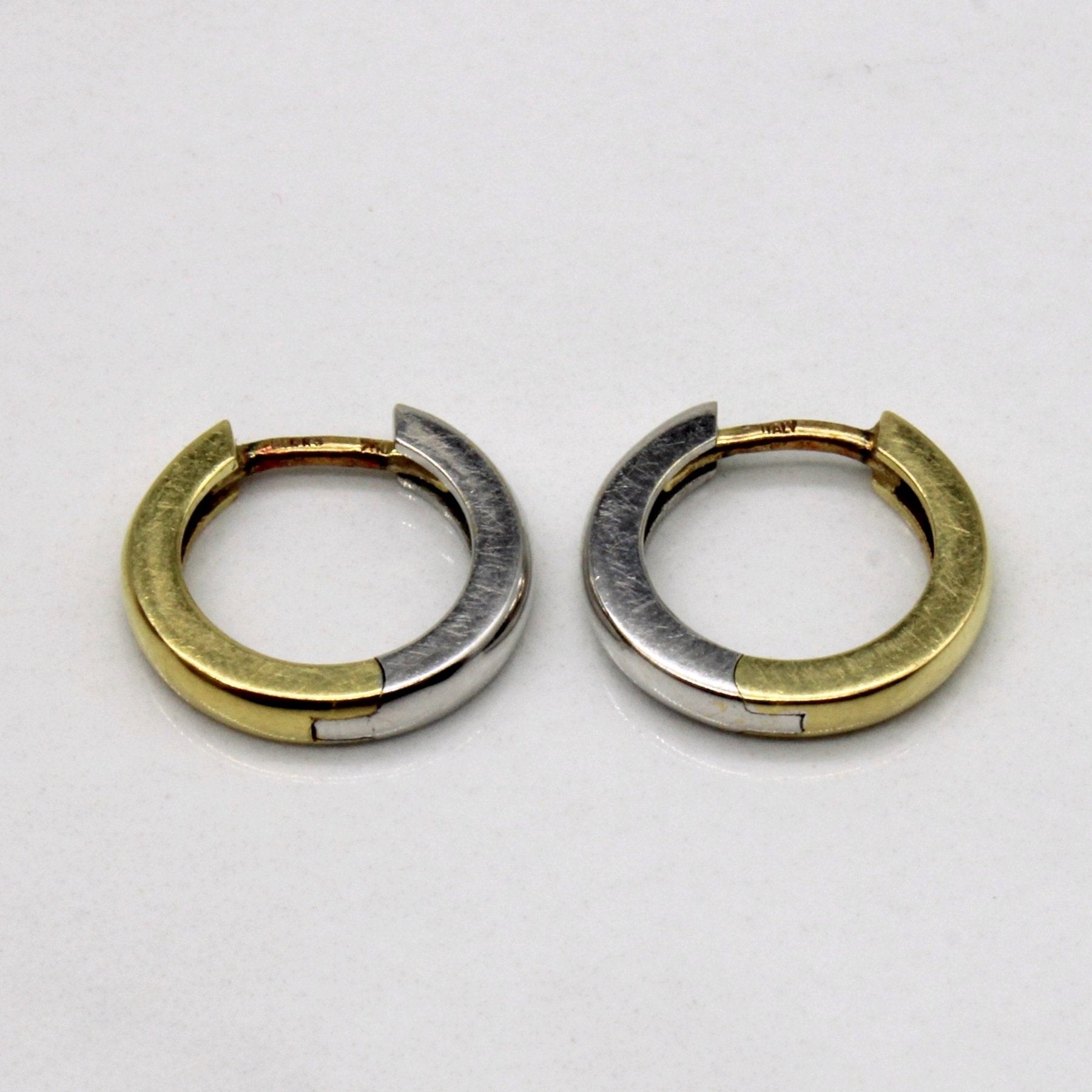 'Birks' 18k Two Tone Gold Hoop Earrings - 100 Ways