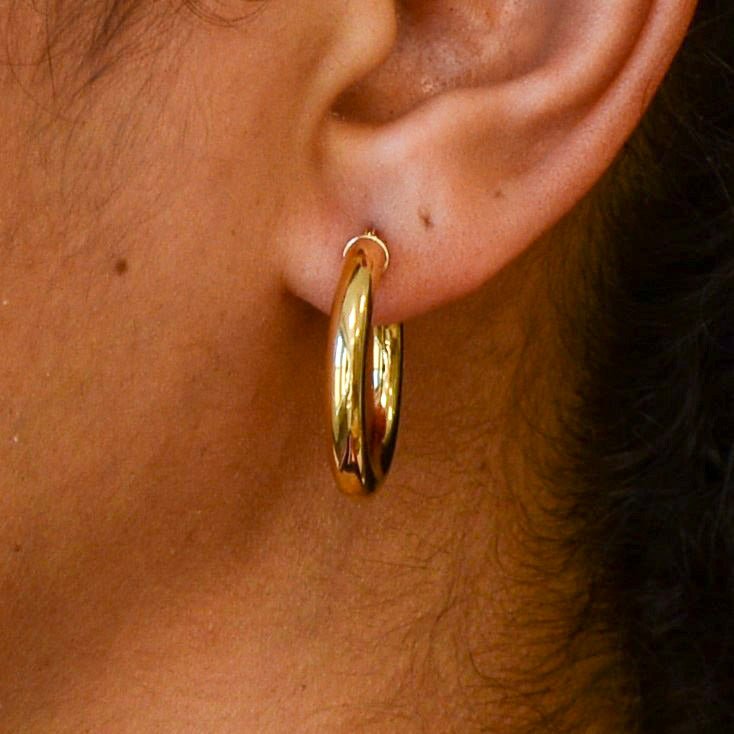 'Birks' 18k Yellow Gold Hoops | - 100 Ways