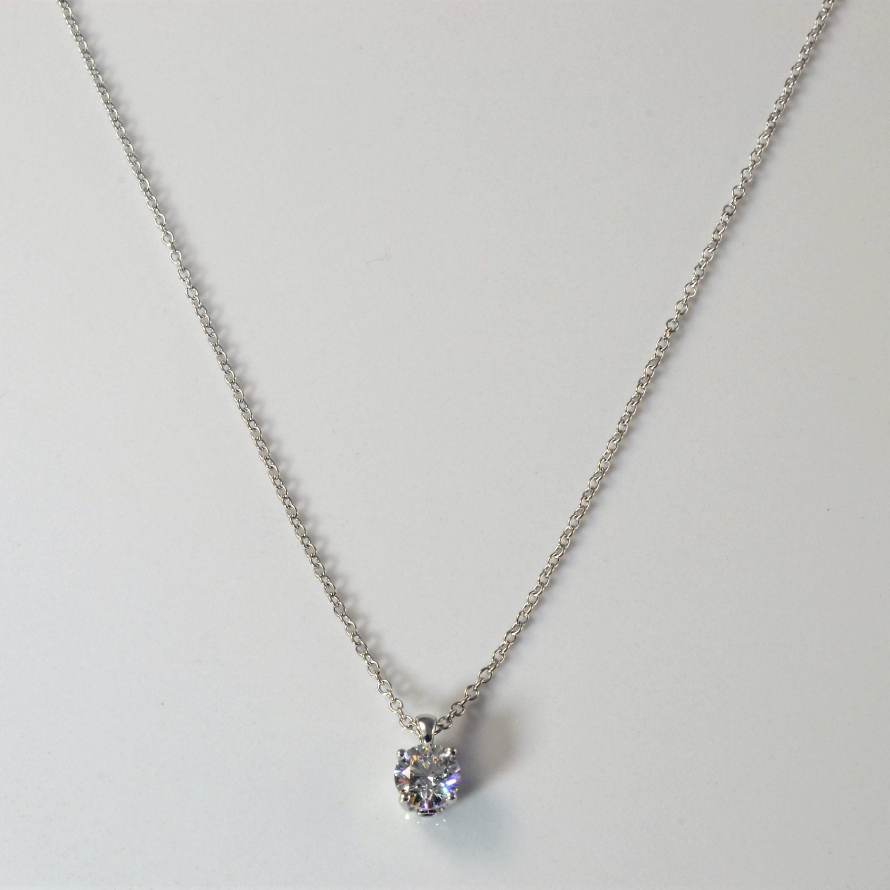 'Birks' Blue Solitaire Diamond Necklace | 0.53ct | 18" | - 100 Ways