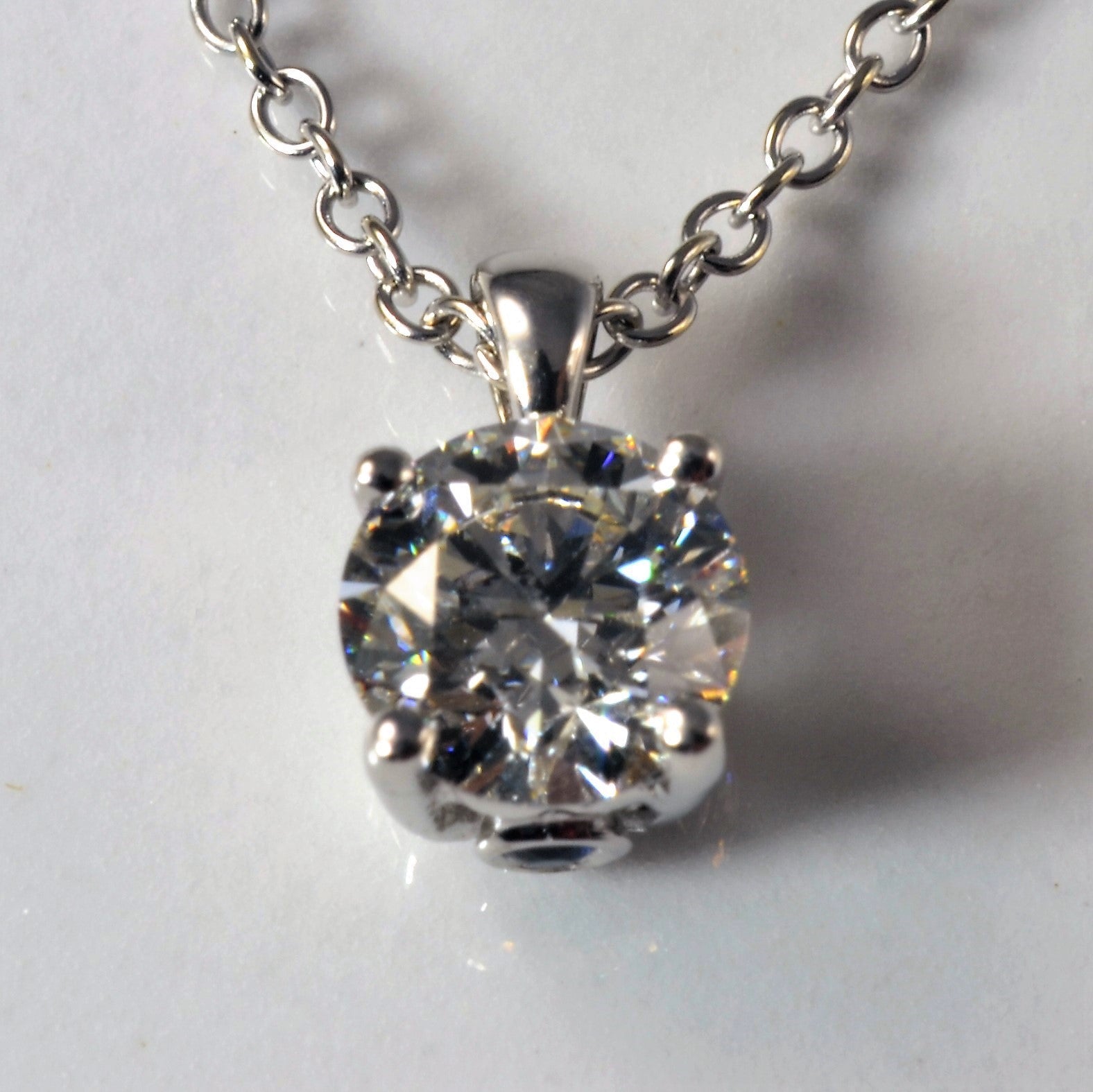 'Birks' Blue Solitaire Diamond Necklace | 0.53ct | 18" | - 100 Ways