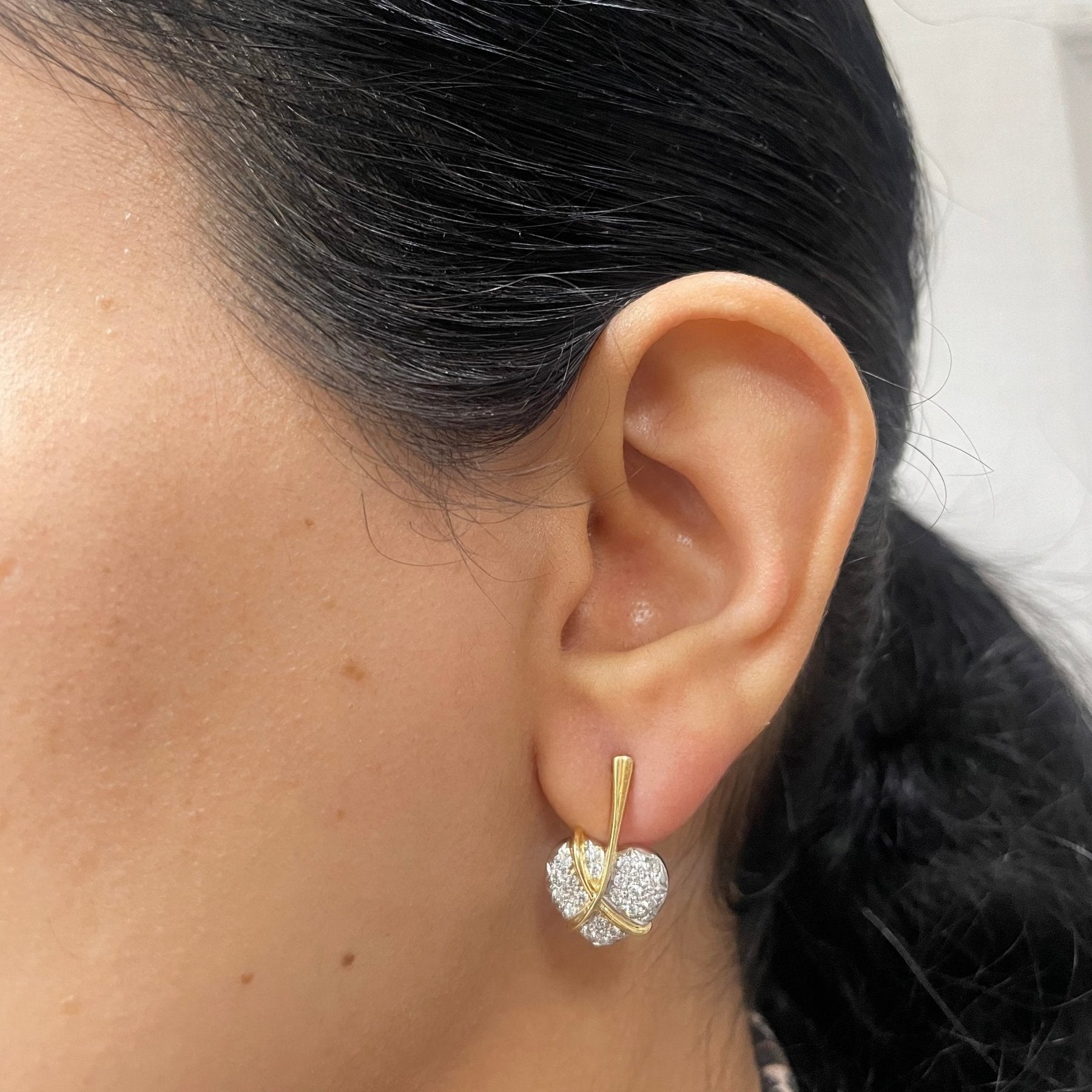 'Birks' Cavelti Cluster Diamond Heart Earrings | 0.40ctw | - 100 Ways