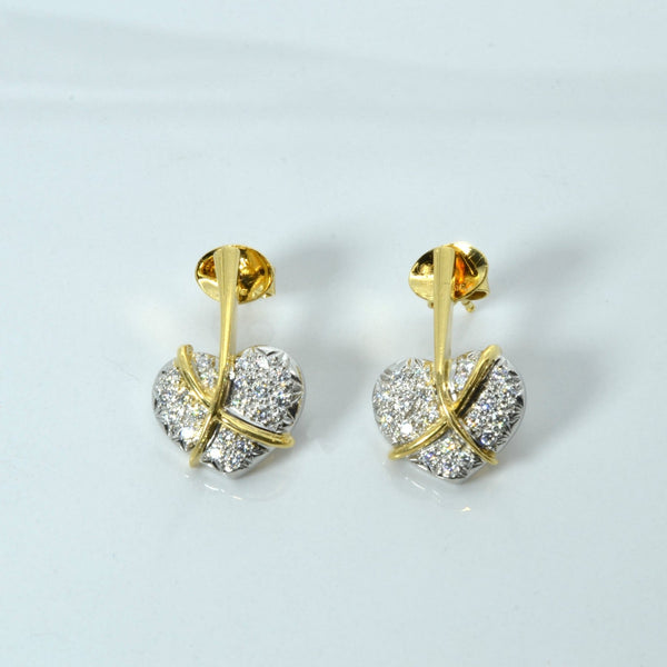 'Birks' Cavelti Cluster Diamond Heart Earrings | 0.40ctw |