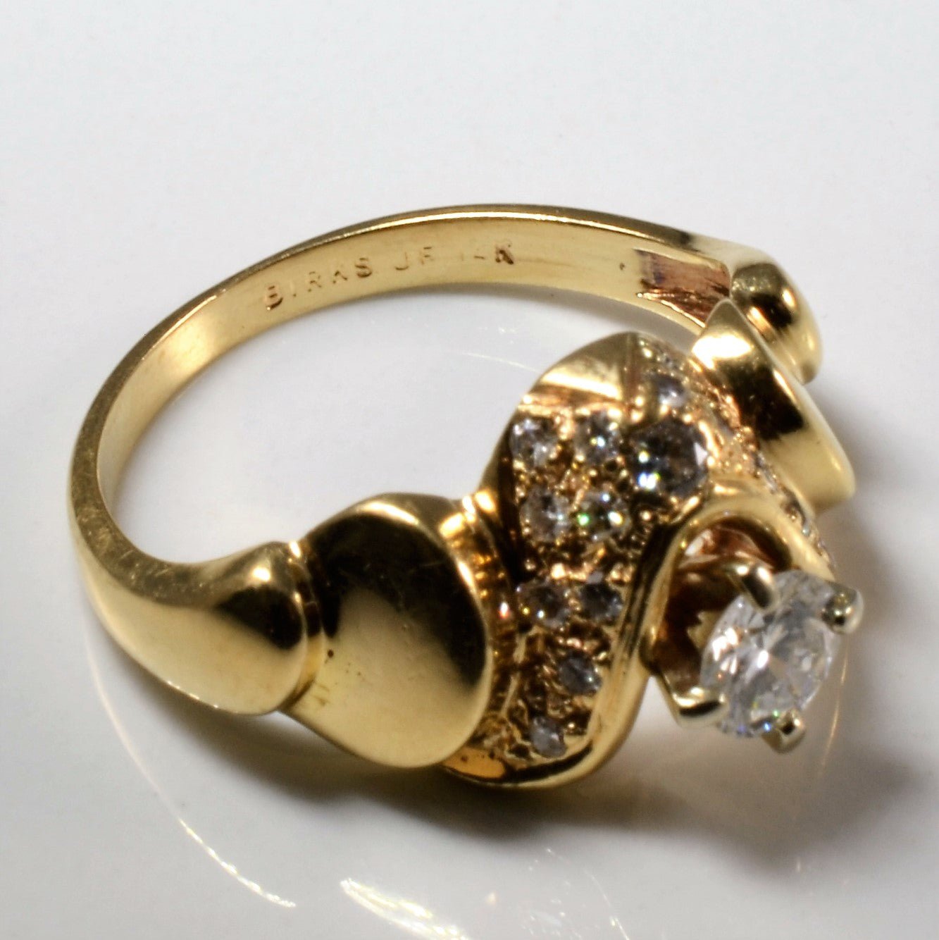 'Birks' Chevron Diamond Engagement Ring | 0.67ctw | SZ 8.75 | - 100 Ways