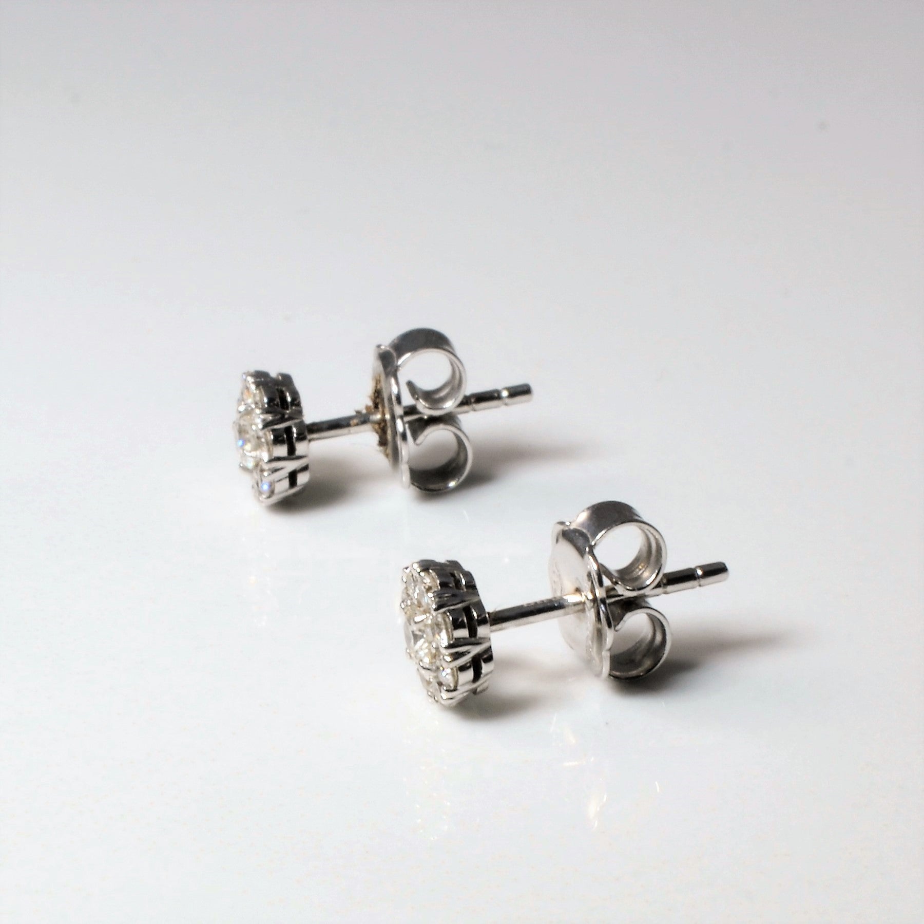 'Birks' Cluster Diamond Stud Earrings | 0.46ctw | - 100 Ways