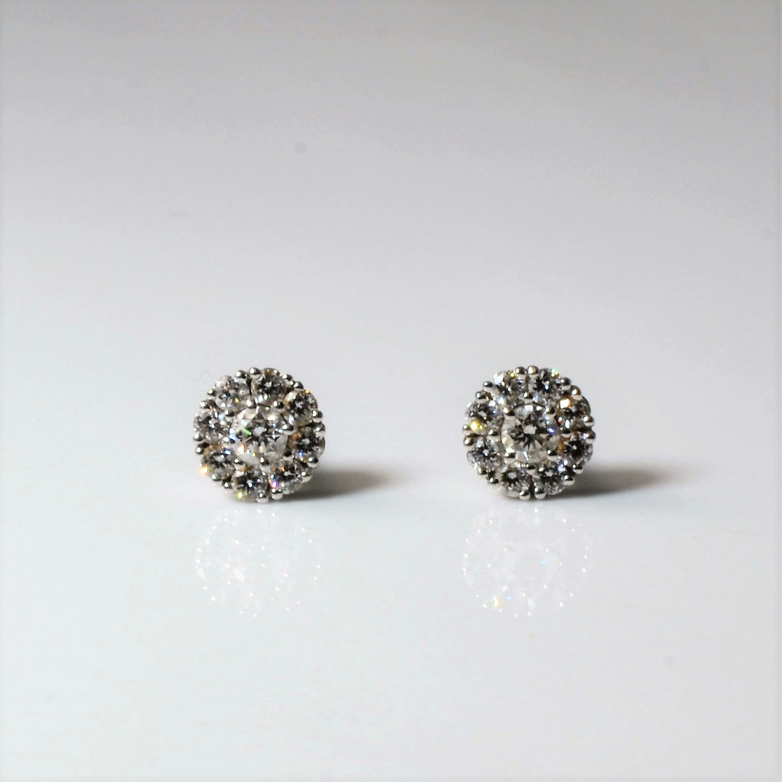 'Birks' Cluster Diamond Stud Earrings | 0.46ctw | - 100 Ways