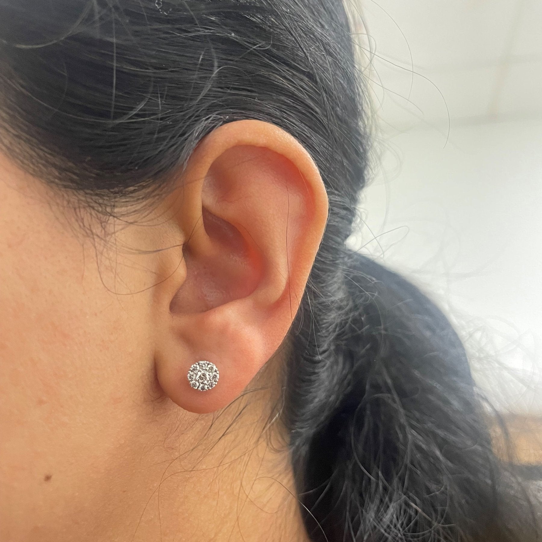 'Birks' Cluster Diamond Stud Earrings | 0.46ctw | - 100 Ways