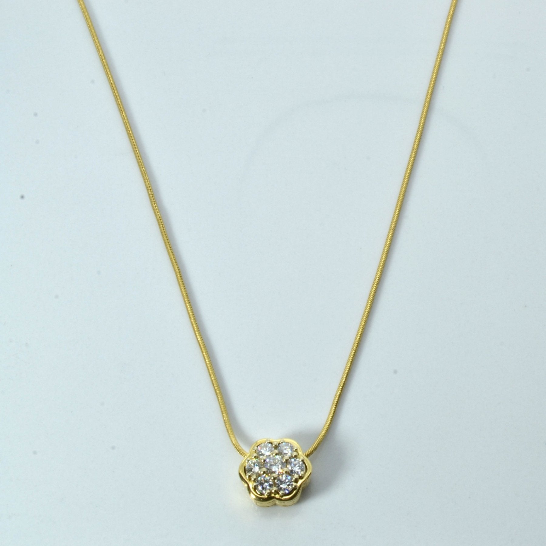 'Birks' Cluster Set Diamond Necklace | 0.50ctw | 18"| - 100 Ways