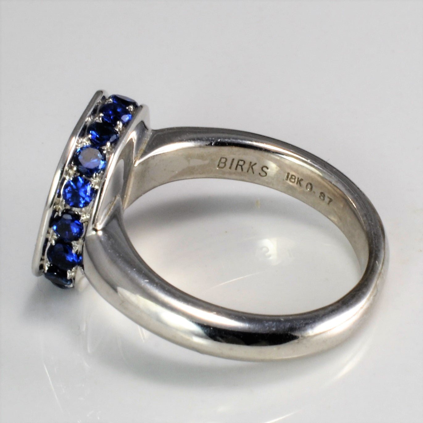 'Birks' Cluster Set Diamond & Sapphire Ring | 0.13 ctw, SZ 5.25 | - 100 Ways