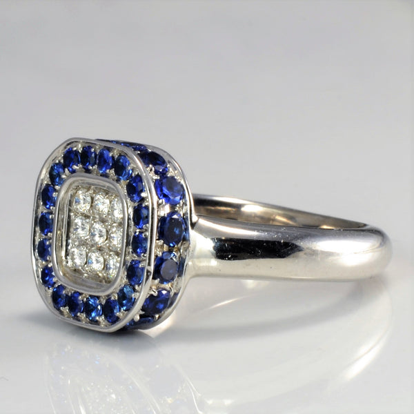 'Birks' Cluster Set Diamond & Sapphire Ring | 0.13 ctw, SZ 5.25 |